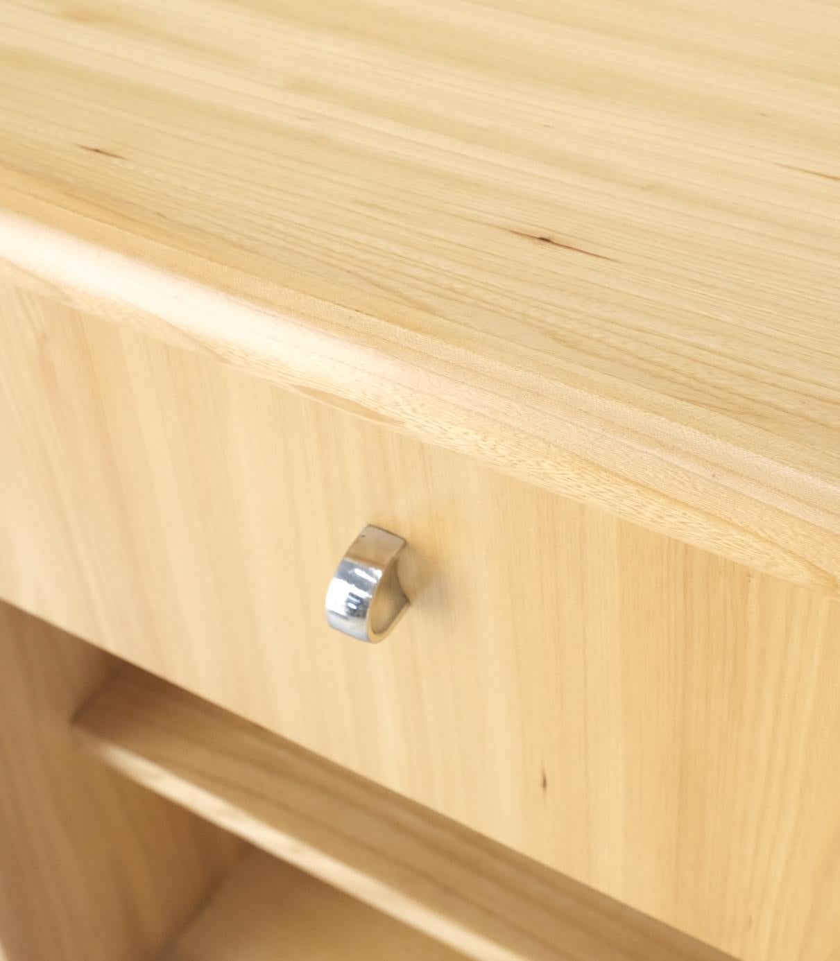 EstablishedLines Mid-Century Modern Blonde Pecan Night Stand End Side Table Dovetail Joints Mint