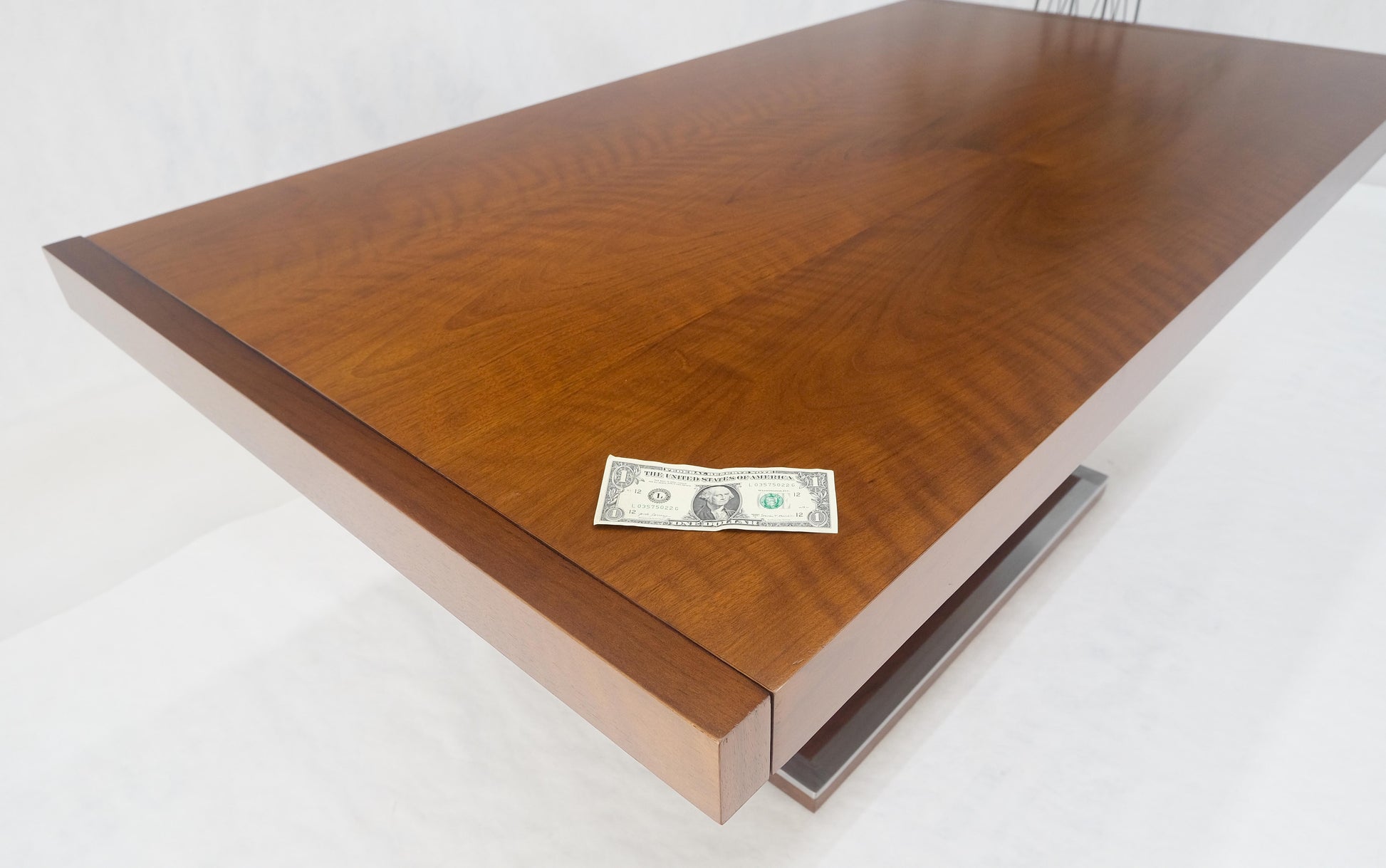 EstablishedLines Single Pedestal Base Milo Baughman Walnut Dining Table w/ 2x16" Leaves MINT