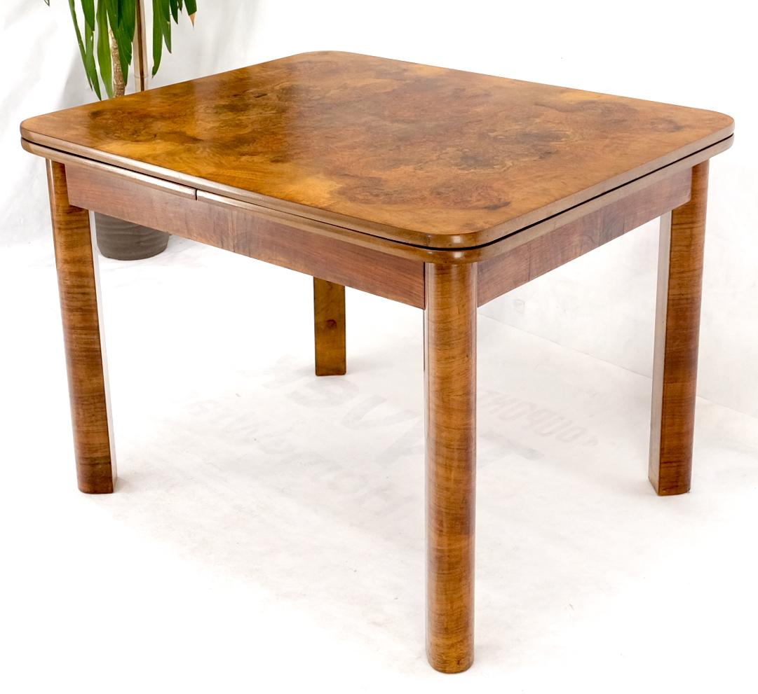 EstablishedLines Swedish Mid-Century Modern Burl Wood Refectory Extending Dining Dinette Table