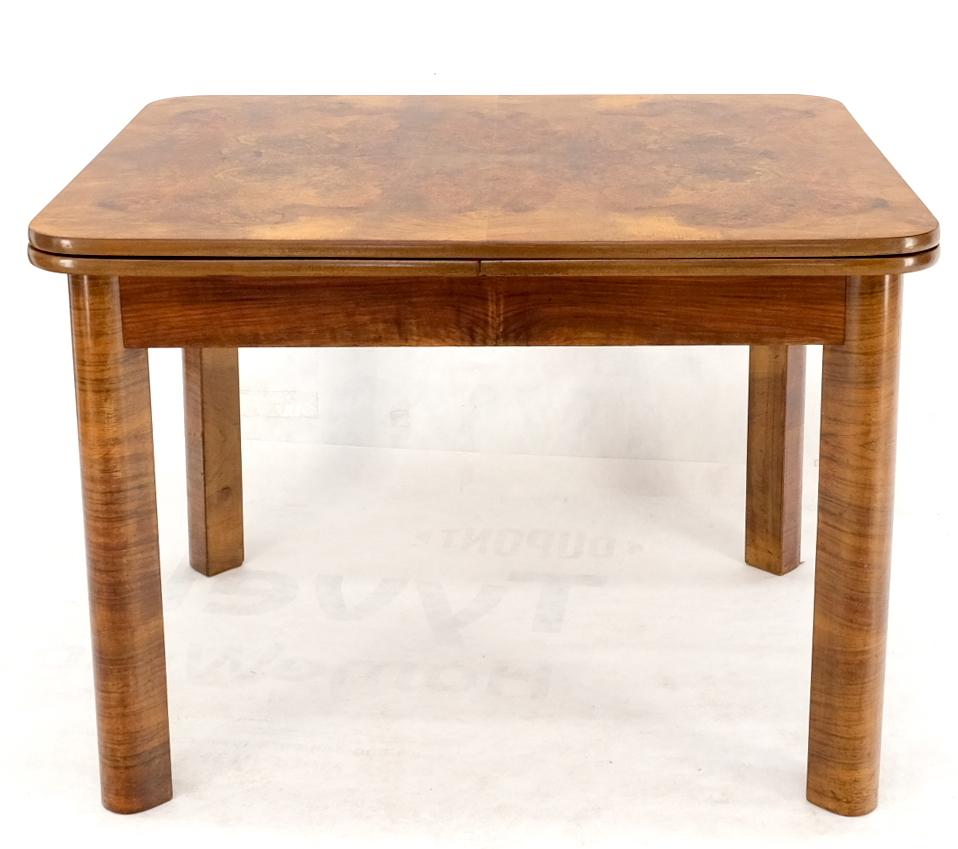 EstablishedLines Swedish Mid-Century Modern Burl Wood Refectory Extending Dining Dinette Table