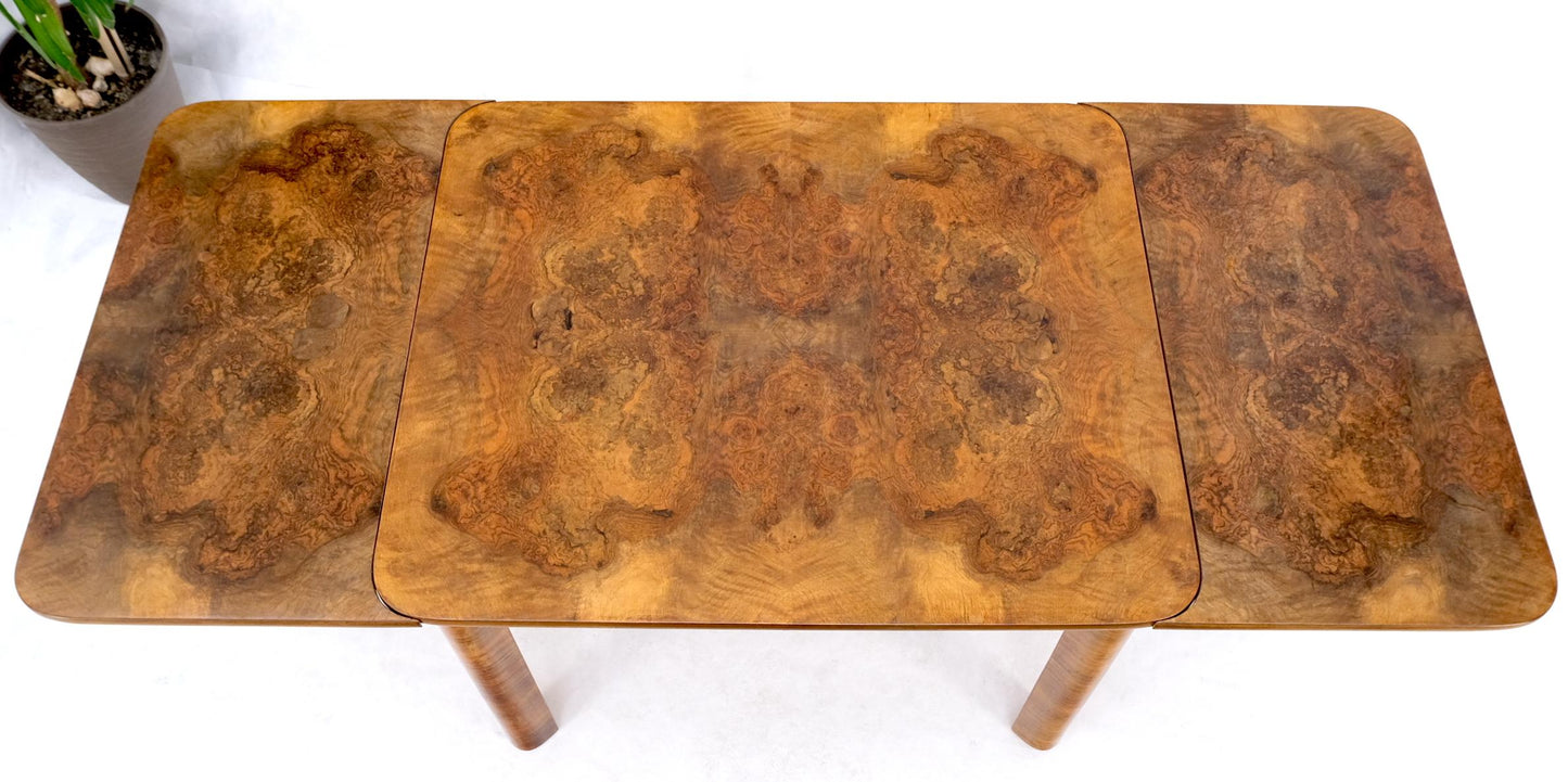 EstablishedLines Swedish Mid-Century Modern Burl Wood Refectory Extending Dining Dinette Table