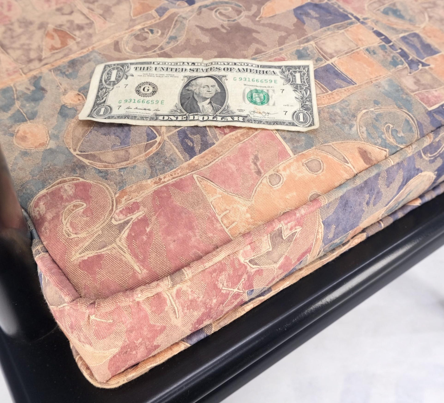 EstablishedLines Pair of Asian Modern Black Lacquer Barrel Horse Shoe Back Lounge Chairs Mint!