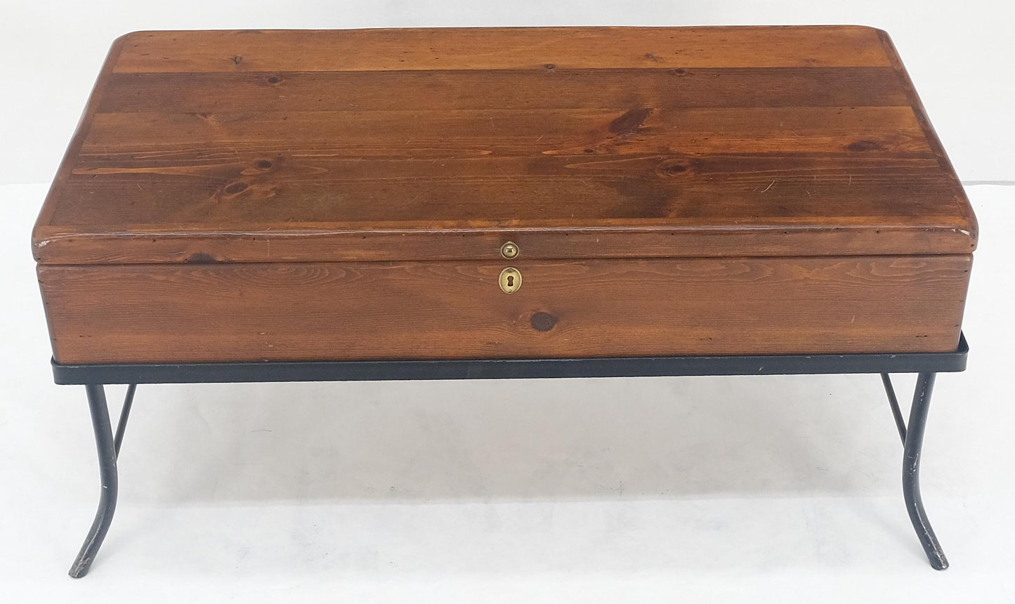 EstablishedLines Vintage Hope Chest Storage Box on Metal Frame Box