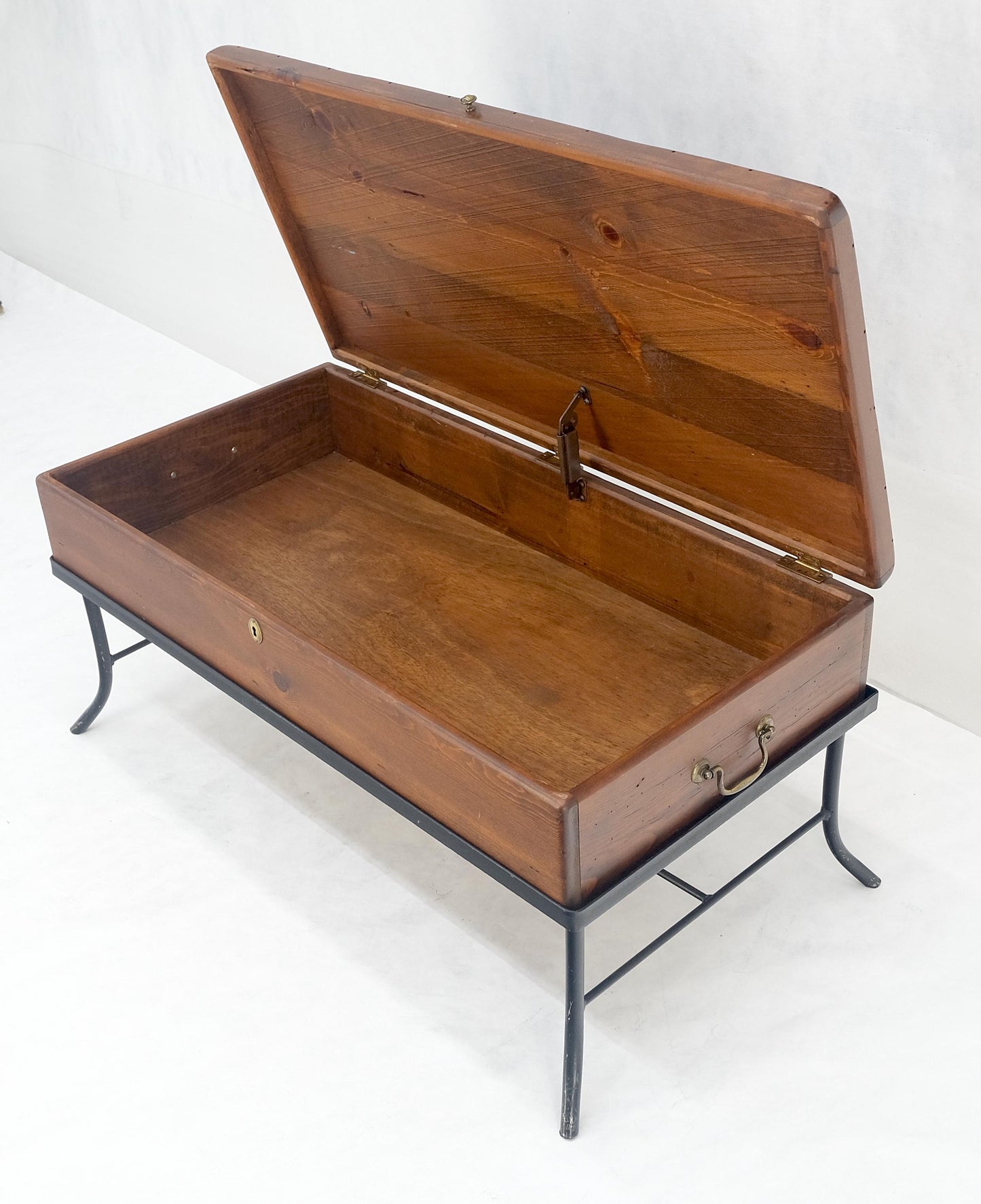 EstablishedLines Vintage Hope Chest Storage Box on Metal Frame Box