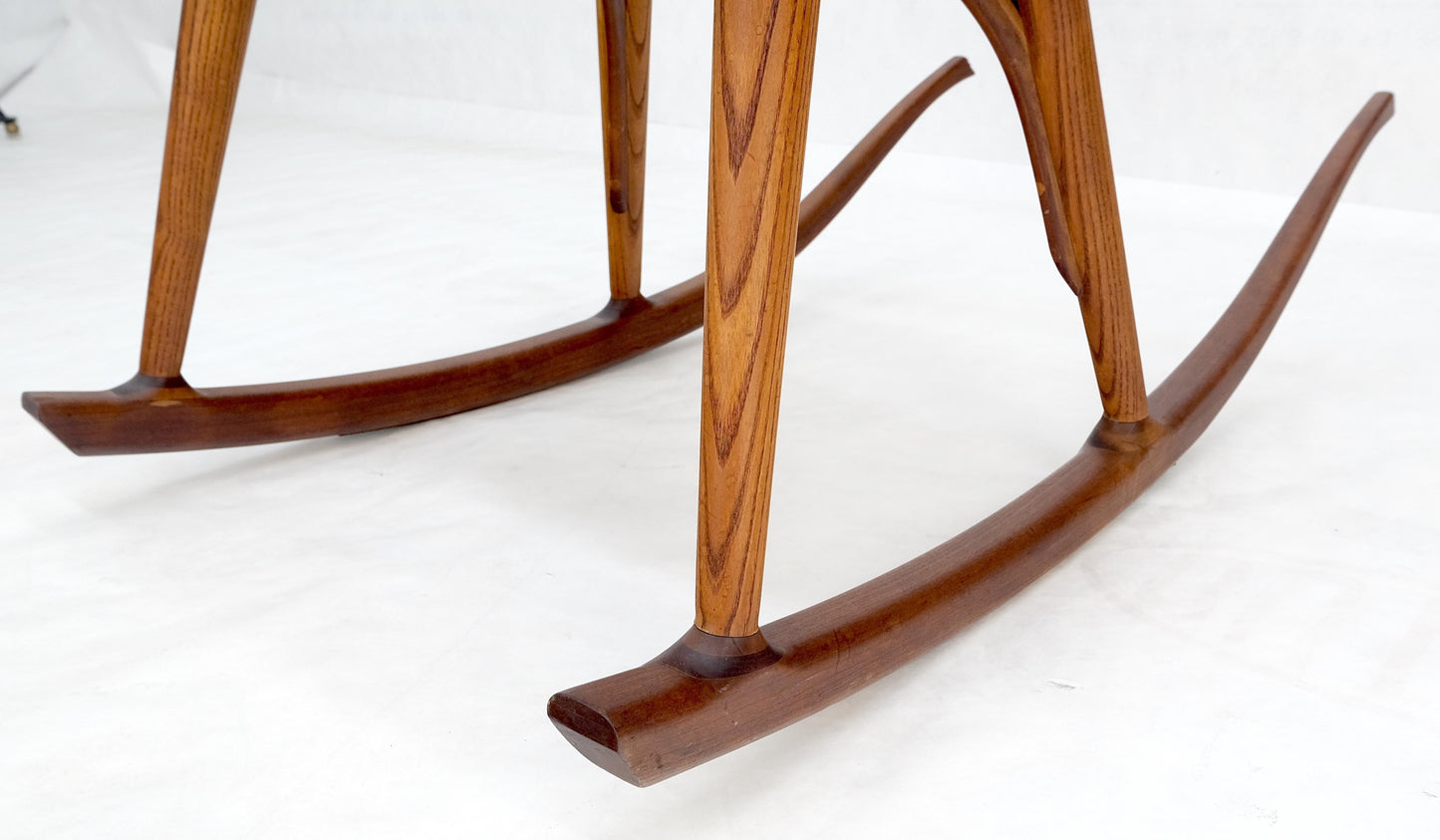 EstablishedLines Very Fine Artist Signed Studio Made Solid Chestnut Rocking Chair Peg Joint Mint