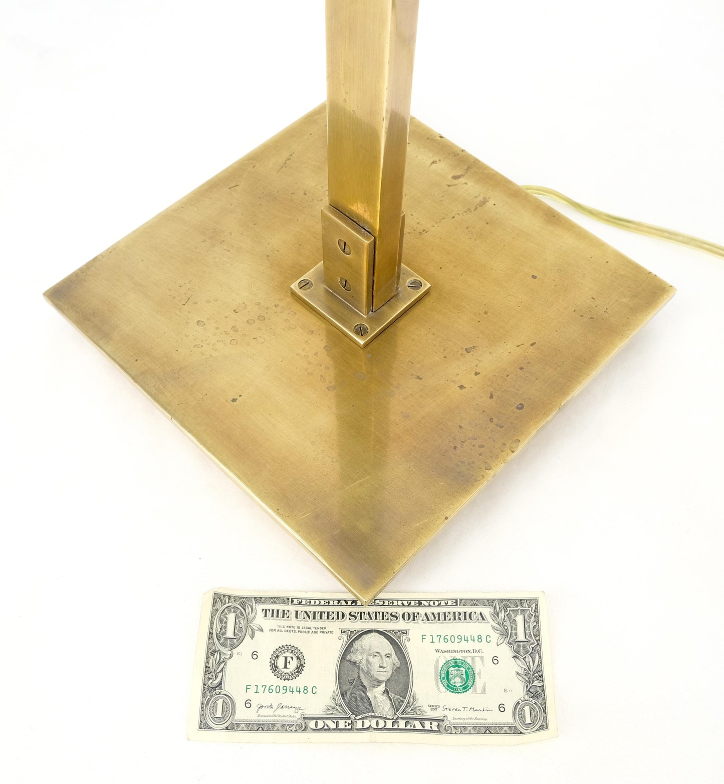 EstablishedLines MId Century Modern Solid Bronze or Brass Adjustable Arm Table Lamp w/ Shade MINT