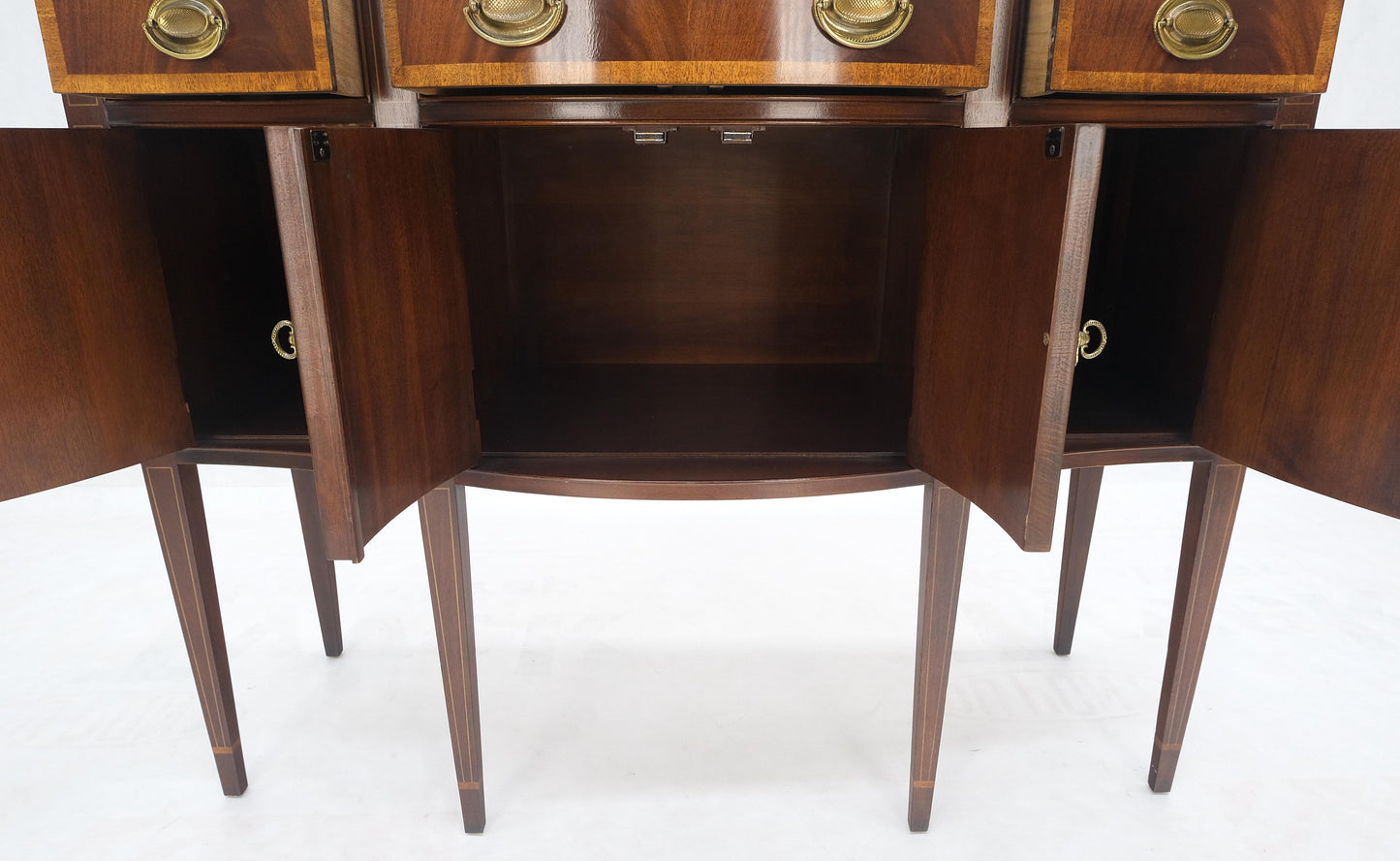 EstablishedLines Banded Mahogany Federal Style Compact 50" Wide Sideboard Credenza Buffet MINT!