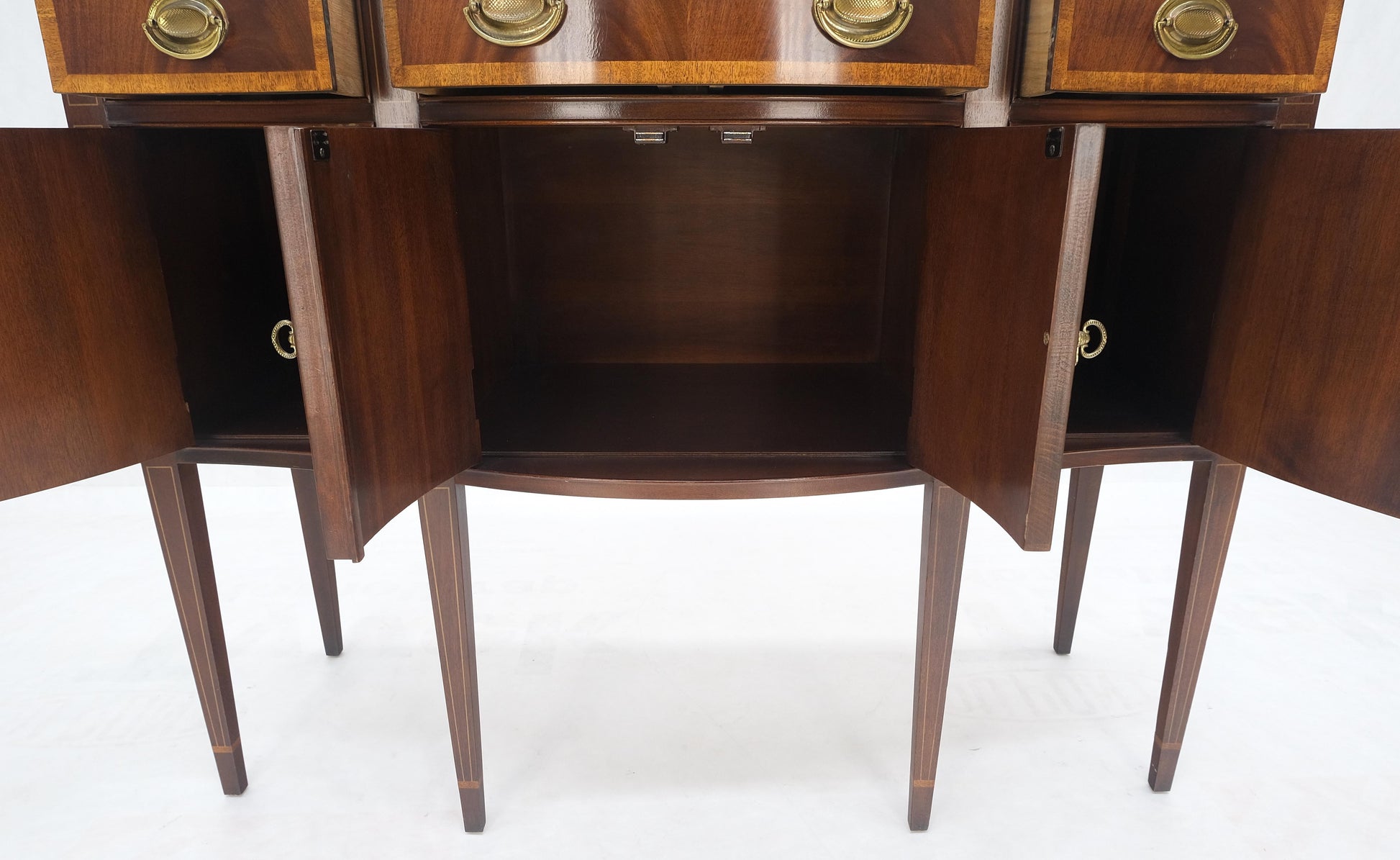 EstablishedLines Banded Mahogany Federal Style Compact 50" Wide Sideboard Credenza Buffet MINT!