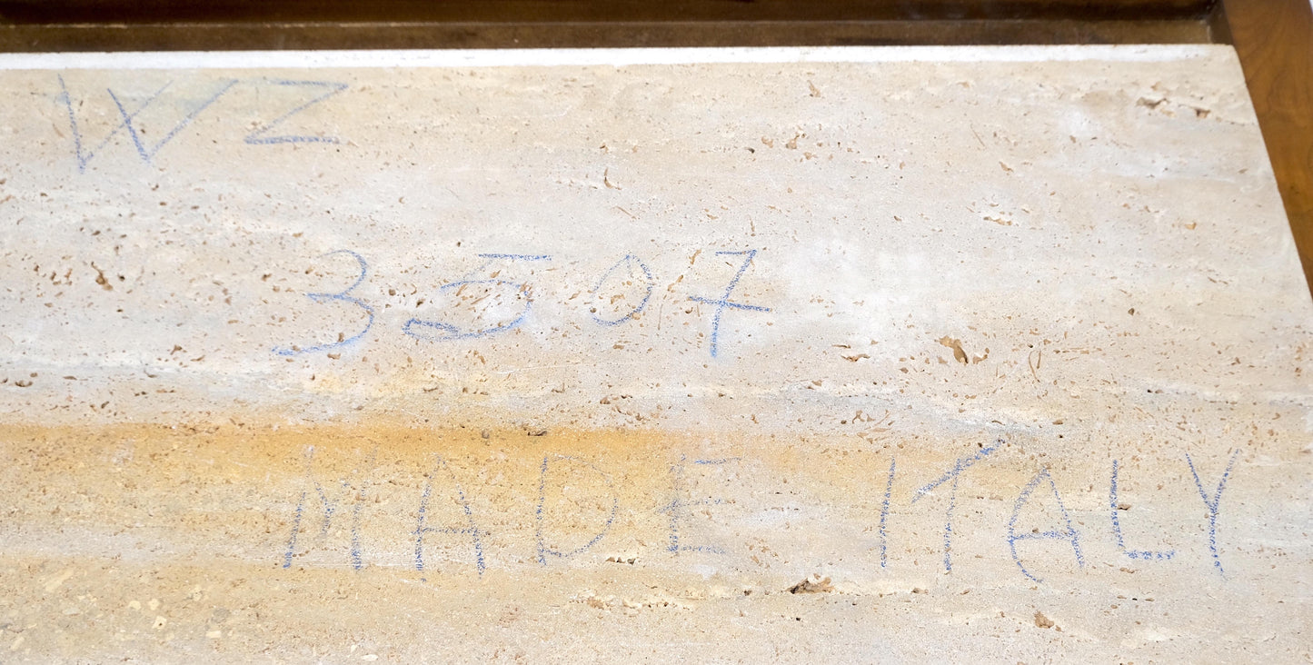 EstablishedLines Light Walnut Long Travertine Top 9 Drawers Dresser Credenza Drop Ring Pulls MINT