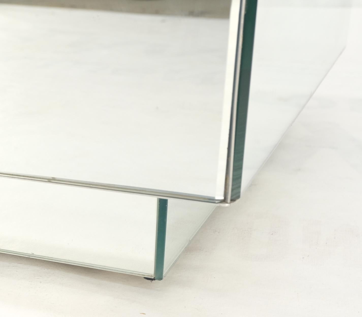 EstablishedLines Pair of Very Fine Mirrored Box Planters Lights Stainless Steel Cases