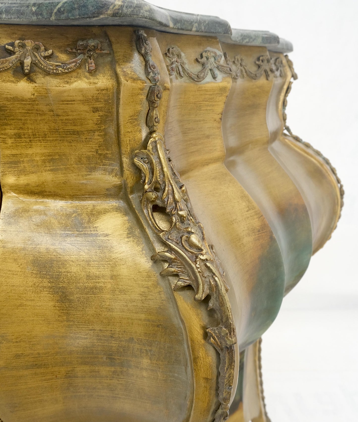 EstablishedLines Venetian Italian Bombe Style Painted Marble Top 3 Drawers Dresser MINT!