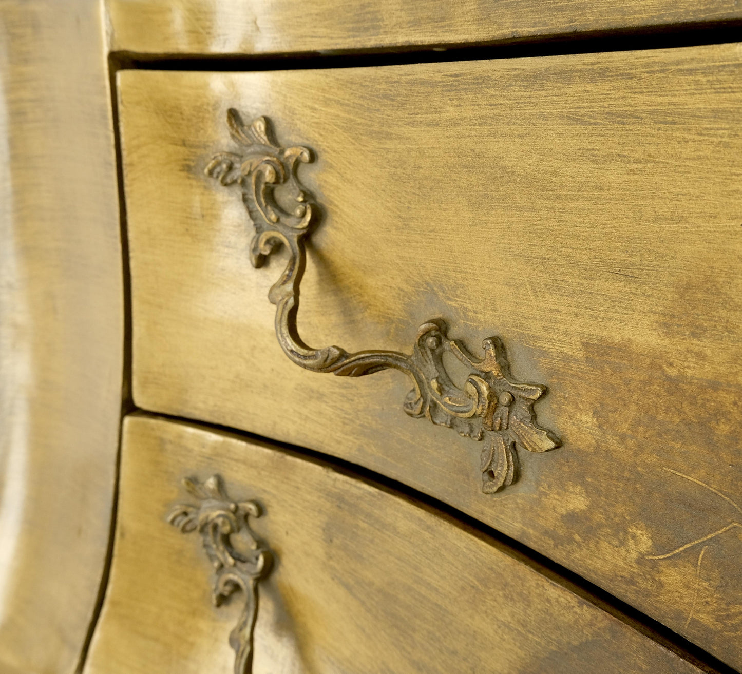 EstablishedLines Venetian Italian Bombe Style Painted Marble Top 3 Drawers Dresser MINT!