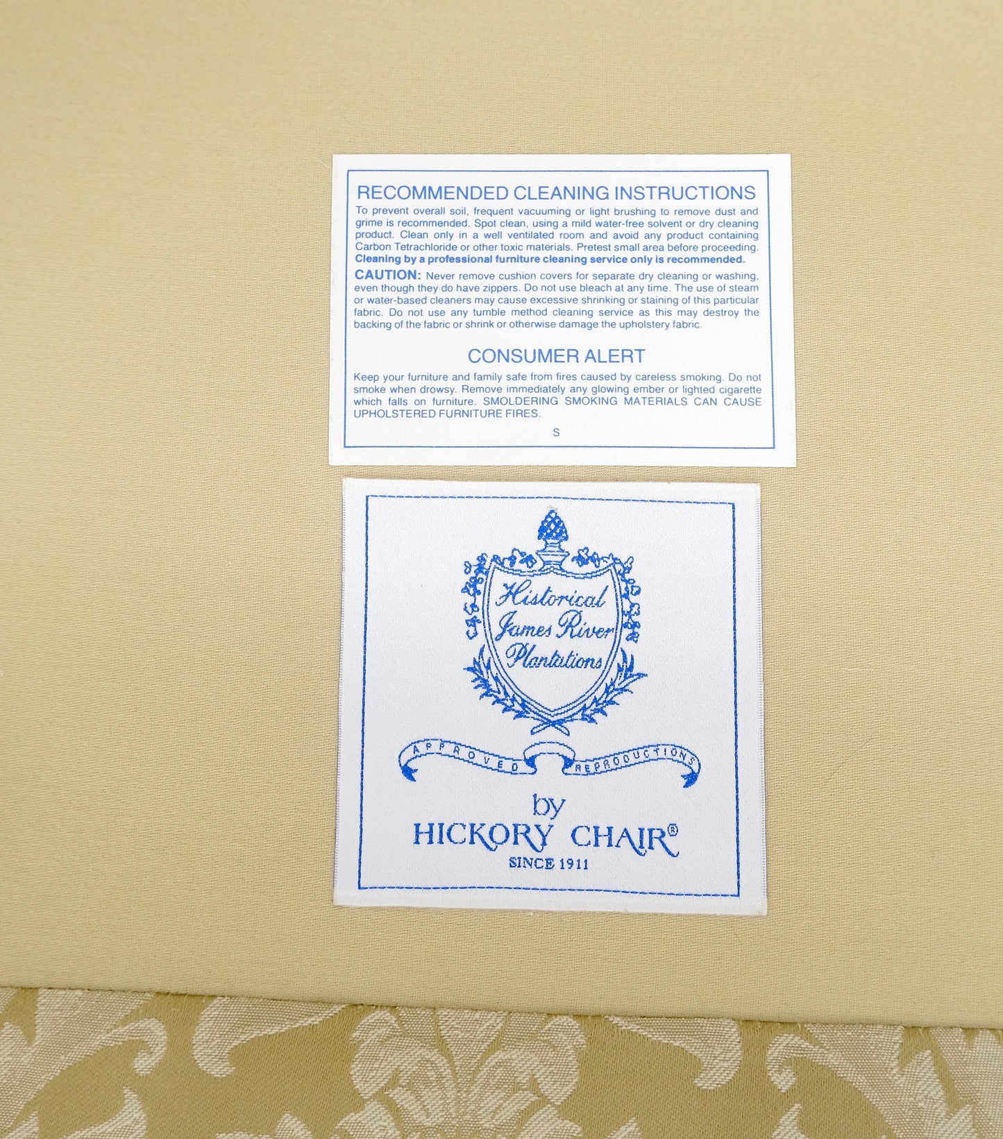 EstablishedLines Camel Back Federal Style Mahogany Stretcher Base Beige Upholstery Sofa Mint!