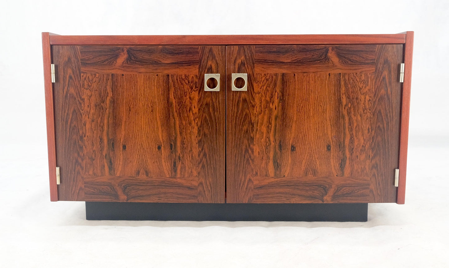 EstablishedLines Danish Modern Rosewood Two Doors Compartment 32" Square End Side Table MINT!