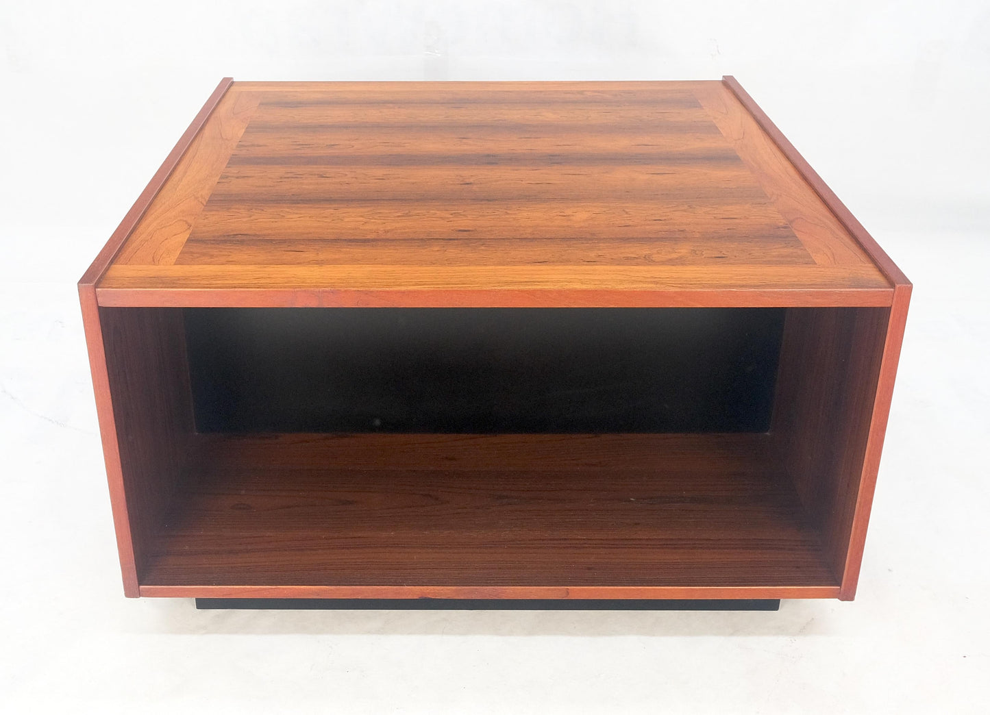 EstablishedLines Danish Modern Rosewood Two Doors Compartment 32" Square End Side Table MINT!