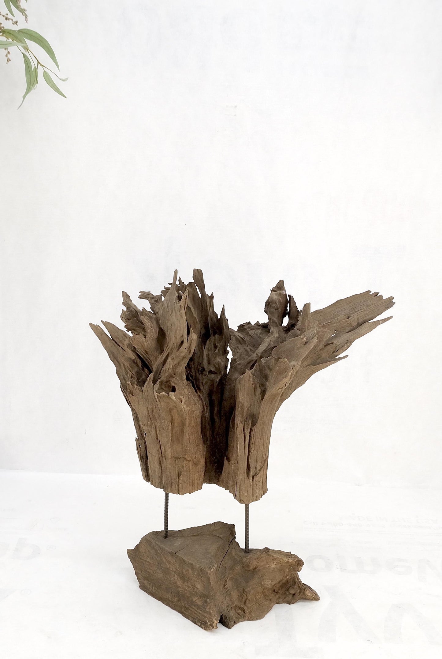 EstablishedLines Large Mid-Century Modern Abstract Driftwood Floating Suspended Sculpture