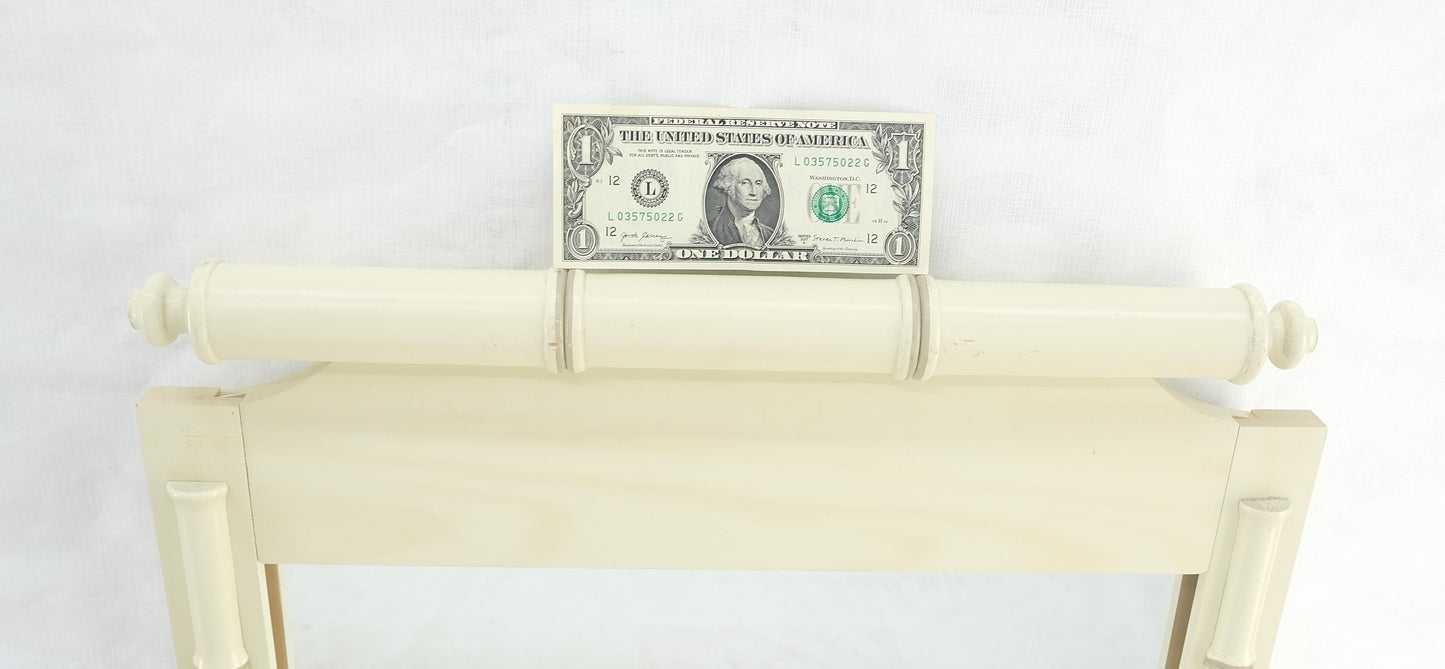 EstablishedLines Pair of White Lacquer Mid Century Modern Rectangle Faux Bamboo Wall Mirrors MINT