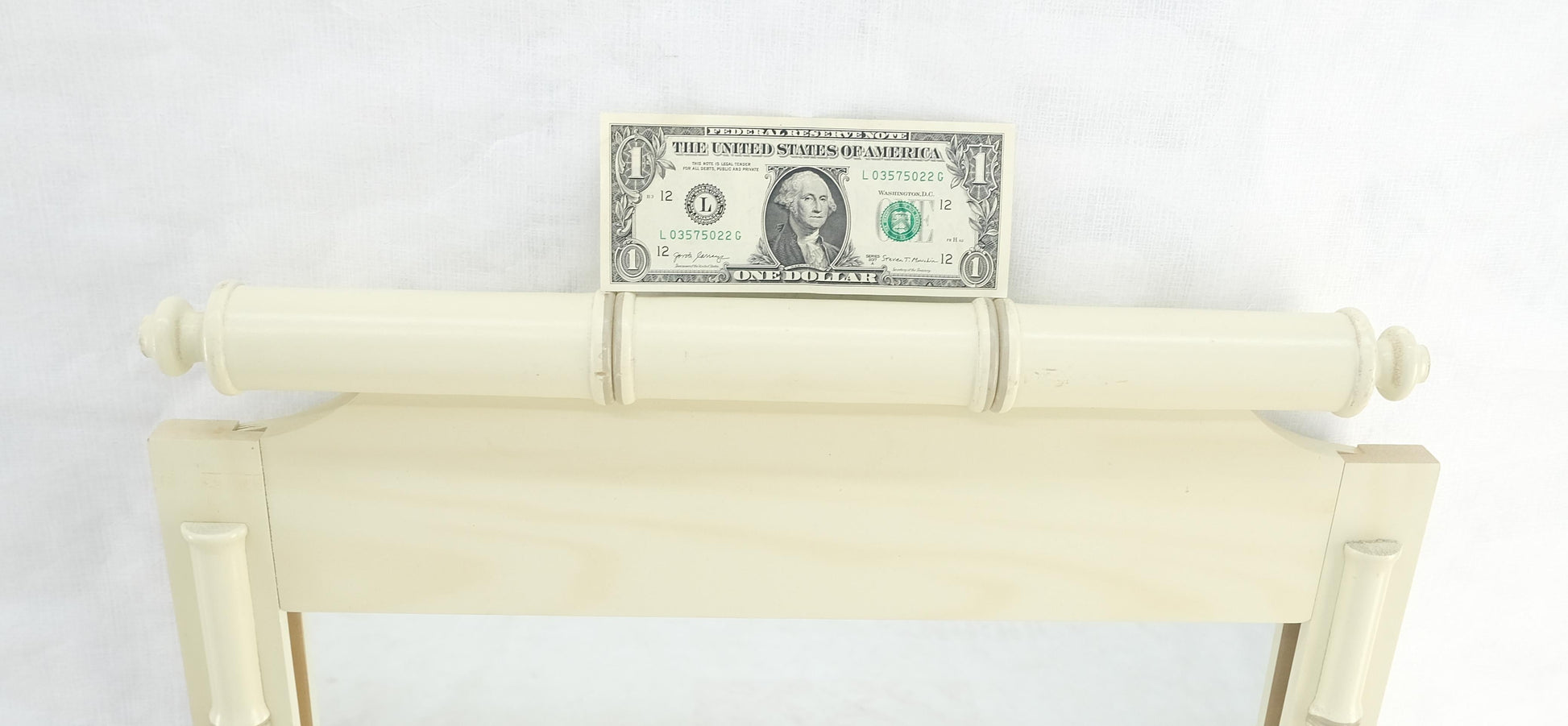 EstablishedLines Pair of White Lacquer Mid Century Modern Rectangle Faux Bamboo Wall Mirrors MINT