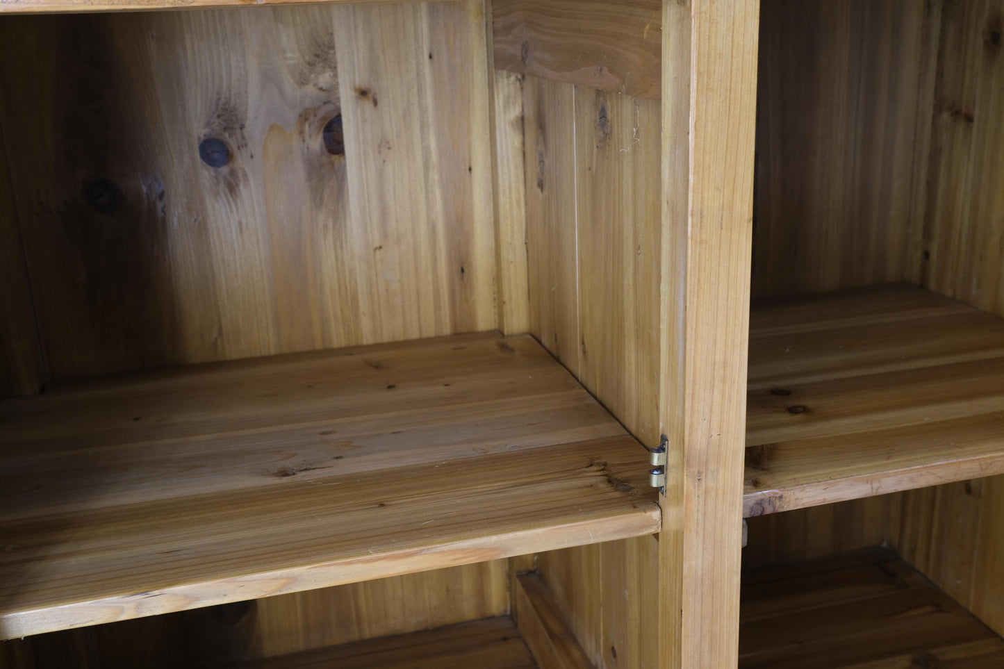 EstablishedLines Country French Vintage Wine Rack Two-Piece Pine Step-Back Hutch