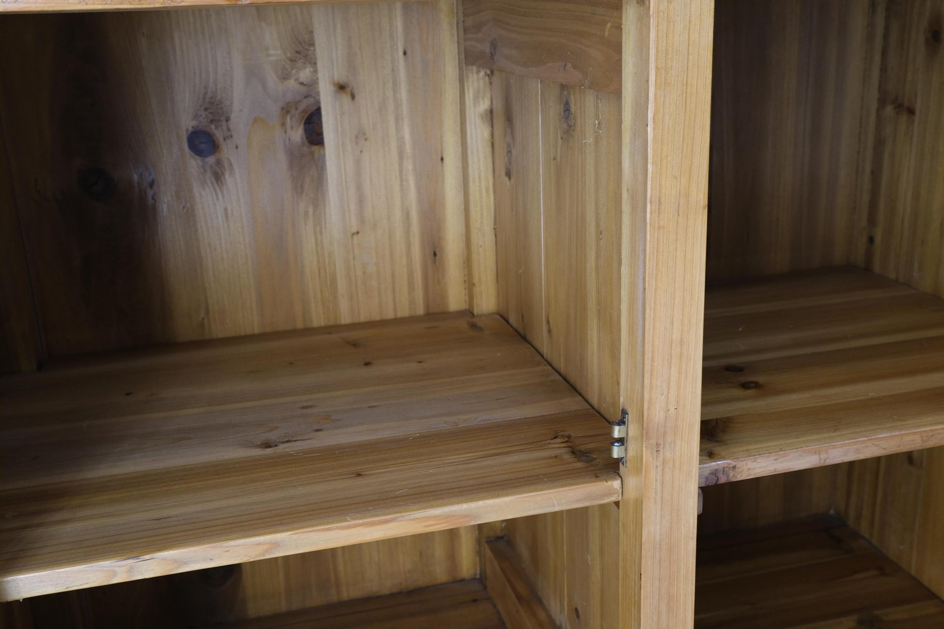 EstablishedLines Country French Vintage Wine Rack Two-Piece Pine Step-Back Hutch