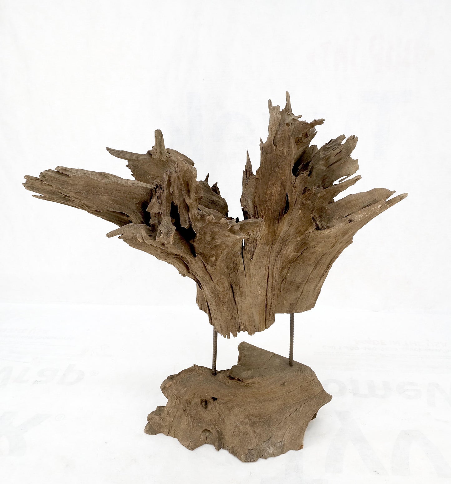EstablishedLines Large Mid-Century Modern Abstract Driftwood Floating Suspended Sculpture