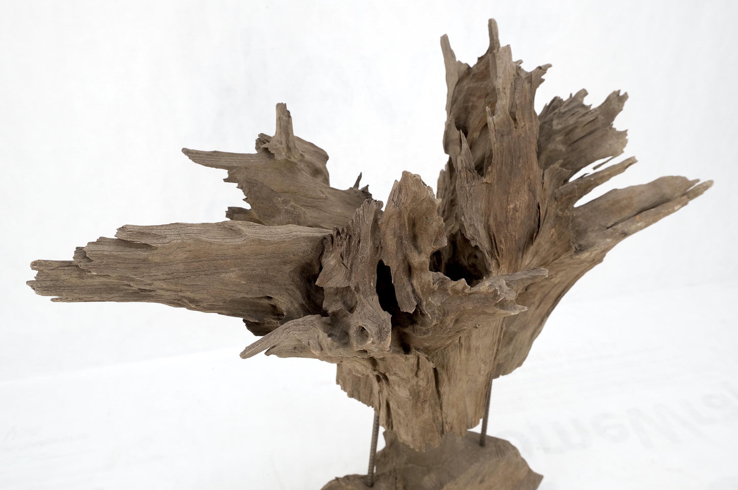 EstablishedLines Large Mid-Century Modern Abstract Driftwood Floating Suspended Sculpture