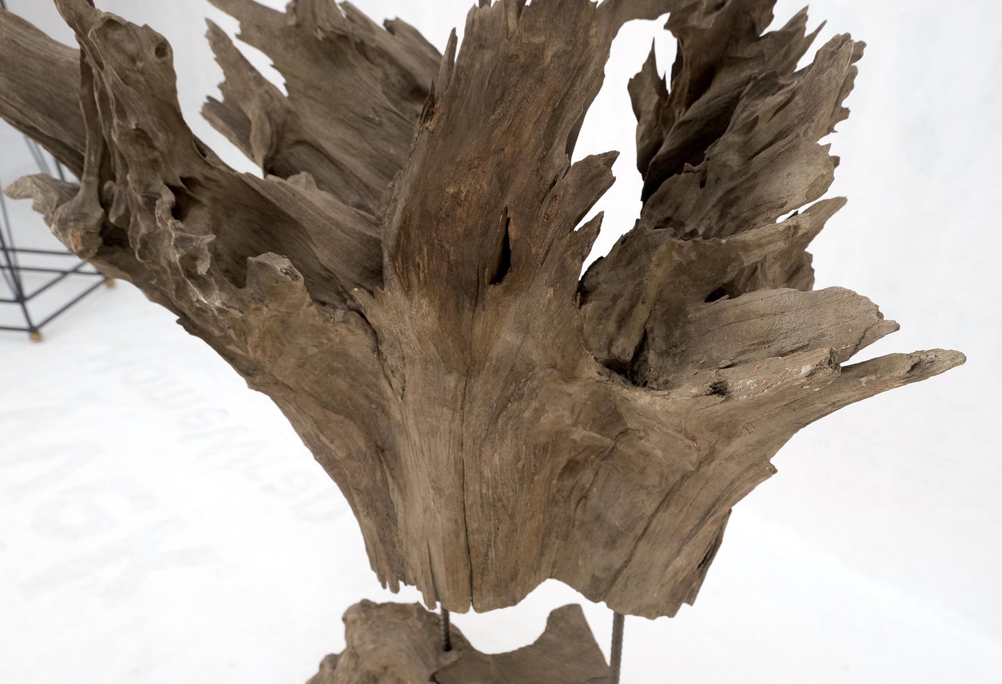 EstablishedLines Large Mid-Century Modern Abstract Driftwood Floating Suspended Sculpture