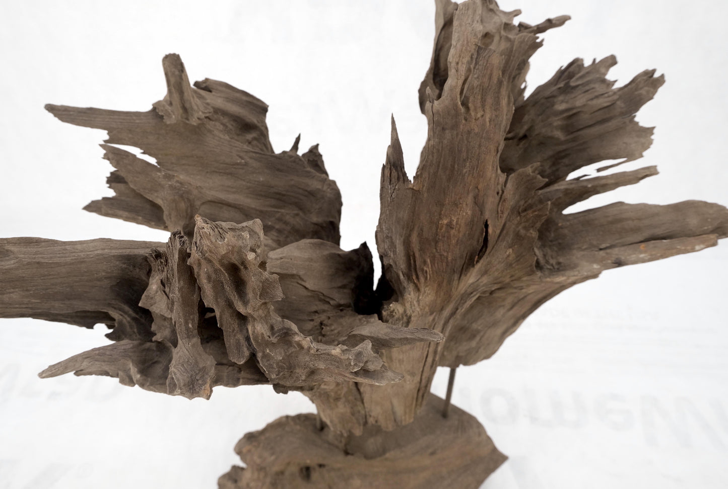 EstablishedLines Large Mid-Century Modern Abstract Driftwood Floating Suspended Sculpture