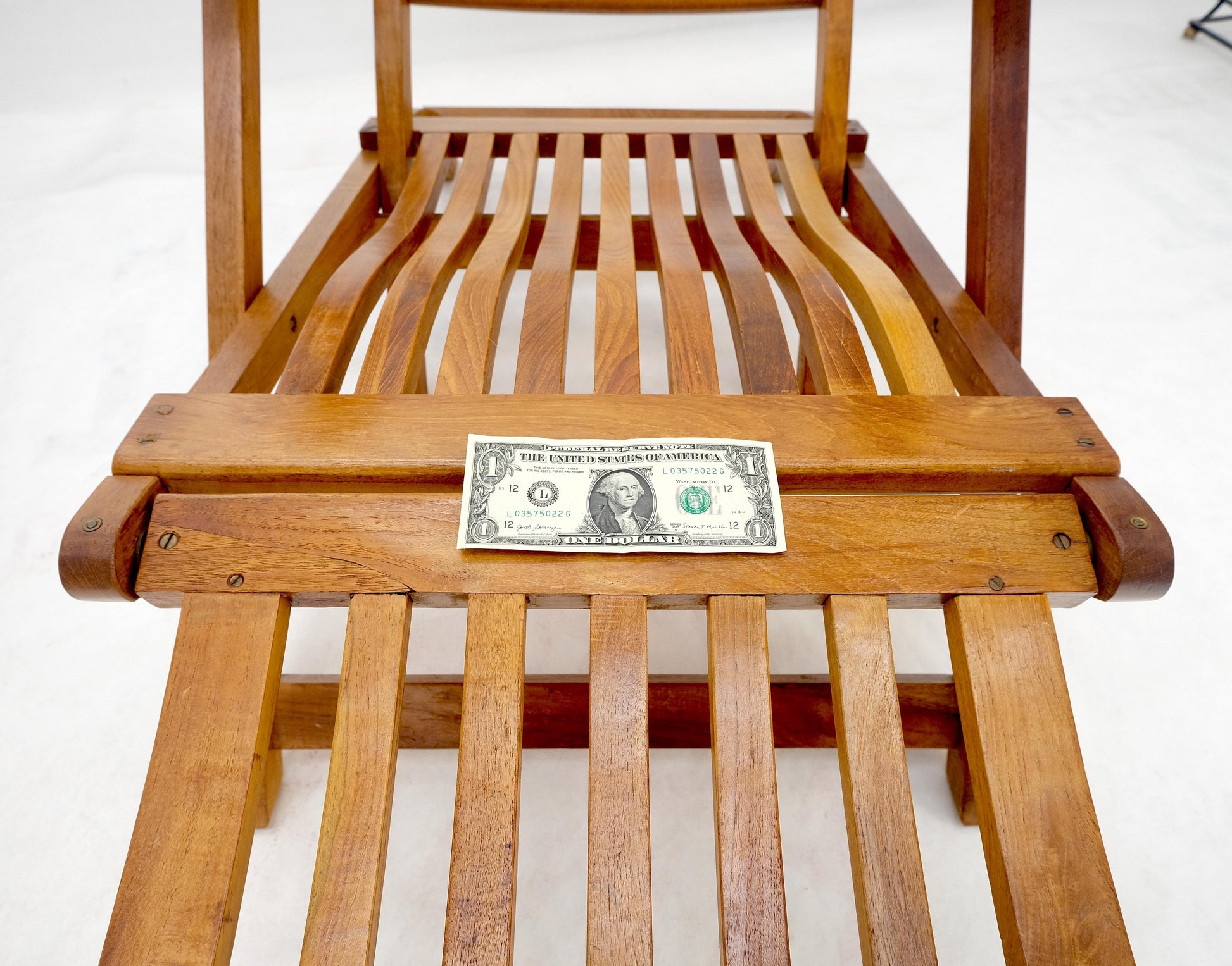 EstablishedLines Pair of Solid Teak Outdoor Folding Chaise Lounge Chairs MINT!