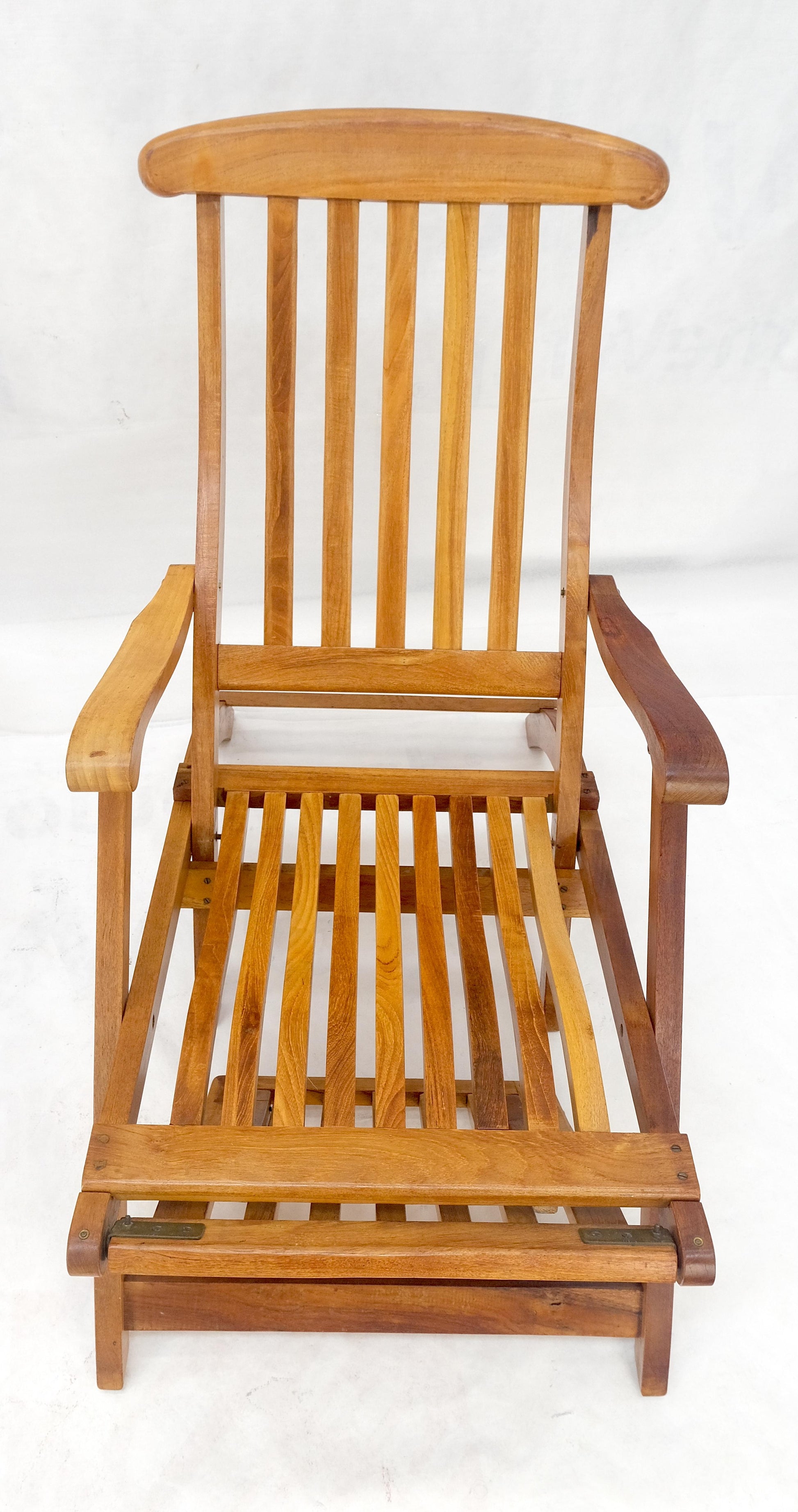 EstablishedLines Pair of Solid Teak Outdoor Folding Chaise Lounge Chairs MINT!