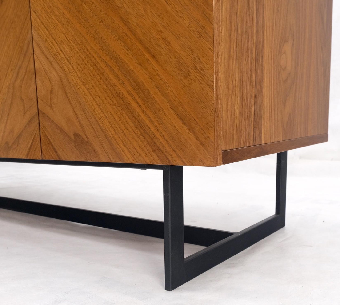 EstablishedLines Walnut 4 Doors Credenza Marble Carrara Top Bracket Leg Mint