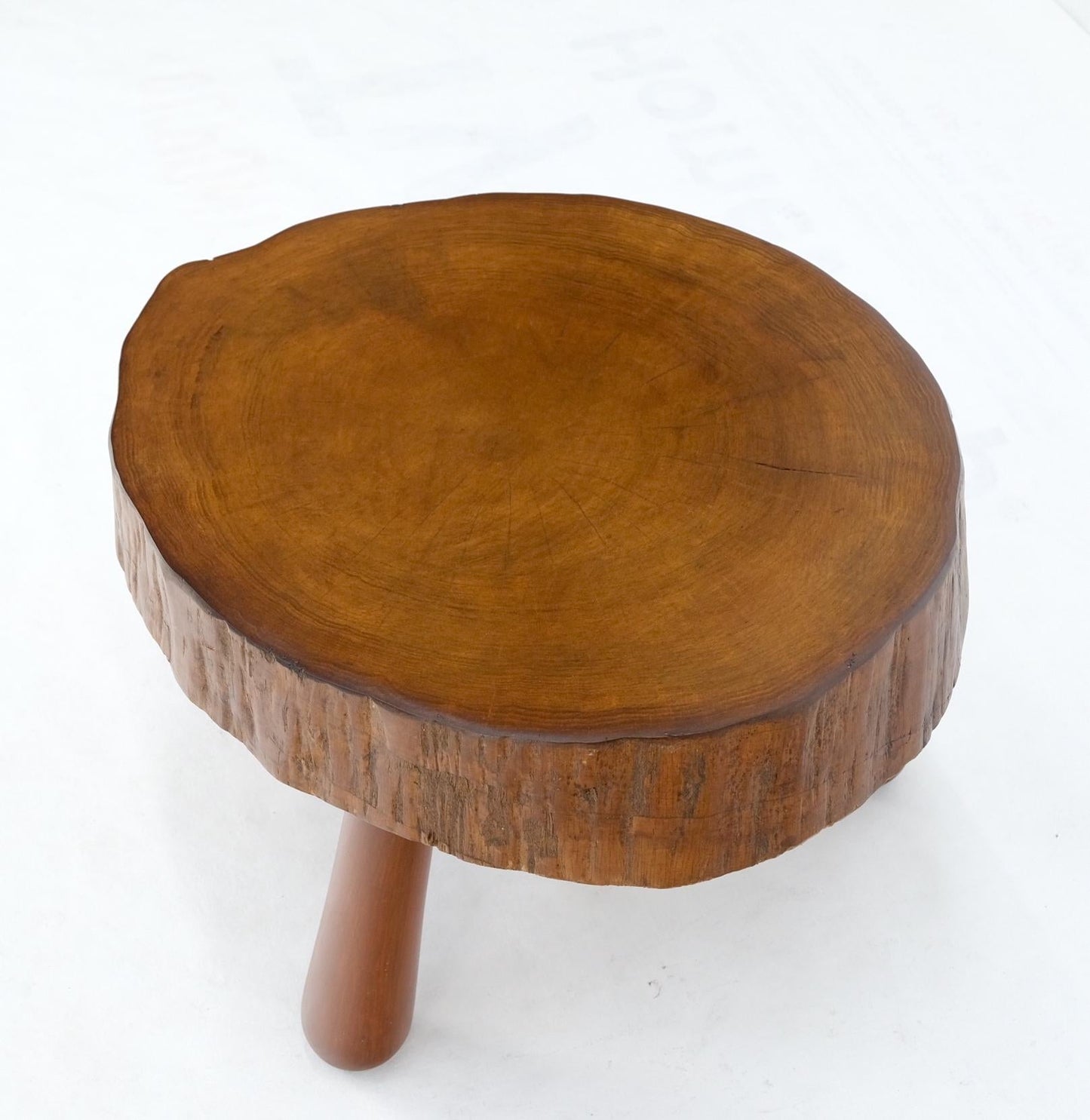 EstablishedLines Baseball Bat Legs Heavy Stomp Live Edge Top Side End Coffee Occasional Table