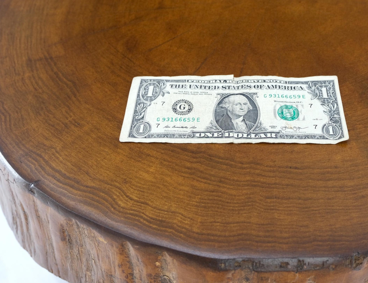 EstablishedLines Baseball Bat Legs Heavy Stomp Live Edge Top Side End Coffee Occasional Table