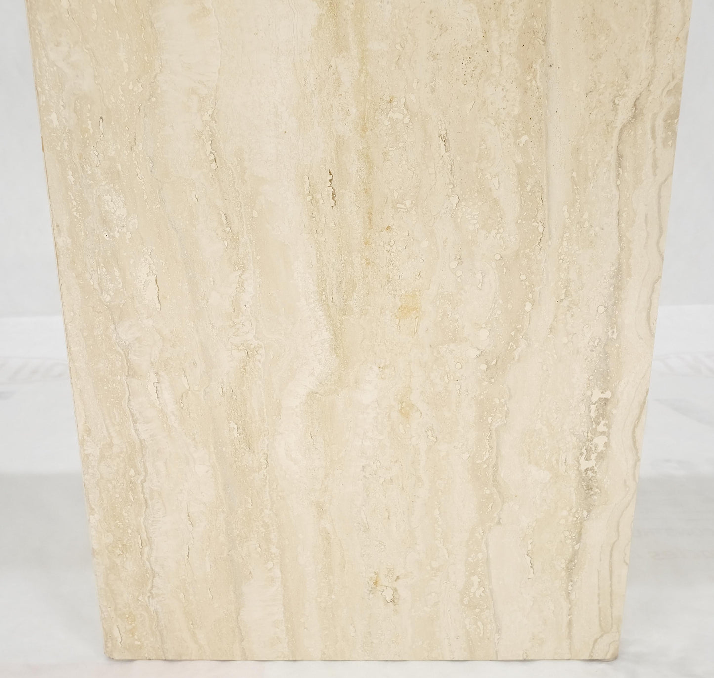 EstablishedLines Made in Italy Single Pedestal Base Travertine 6 Foot Console Sofa Table MINT!