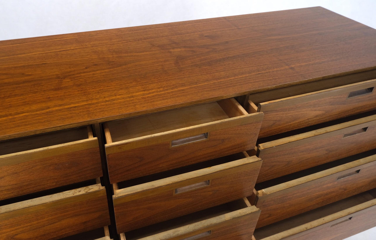 EstablishedLines Danish Mid-Century Modern Walnut 12 Drawers Long Credenza Dresser MINT!