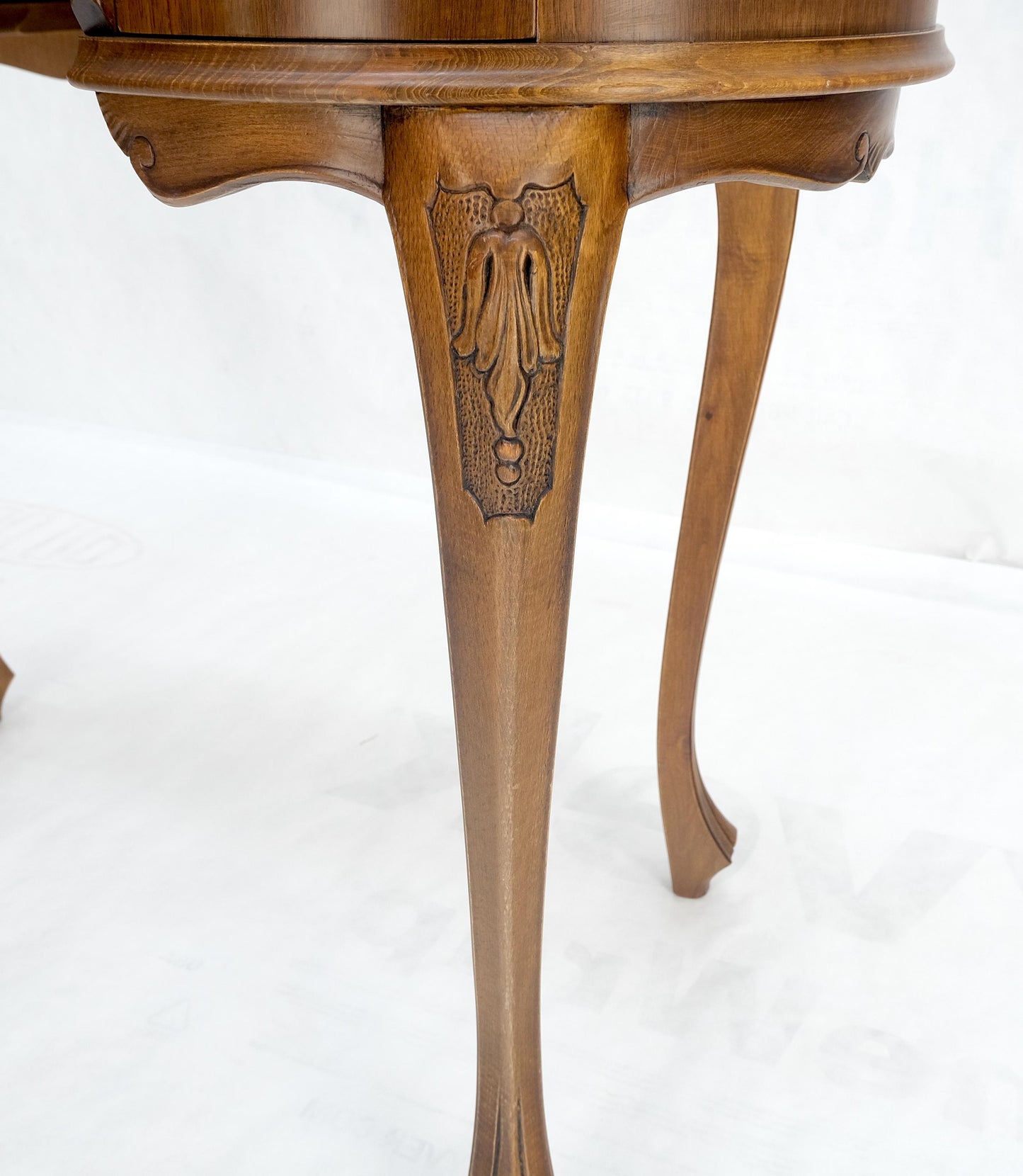 Low Profile Kidney Shape Burl Wood Compact Desk Writing Table Vanity MINT Italy