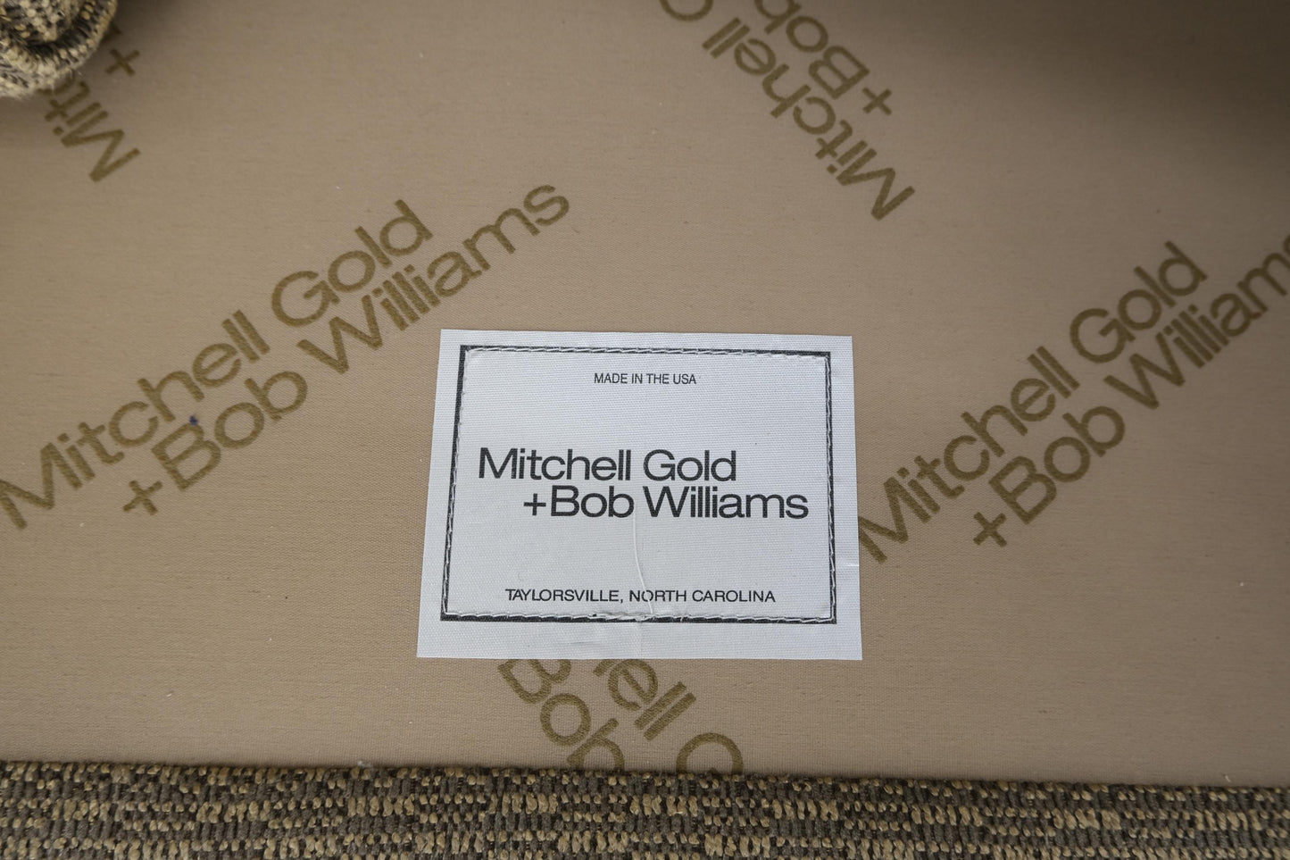 EstablishedLines Deep Oatmeal Fabric Upholstery Contemporary Lounge Chair on Dowel Legs