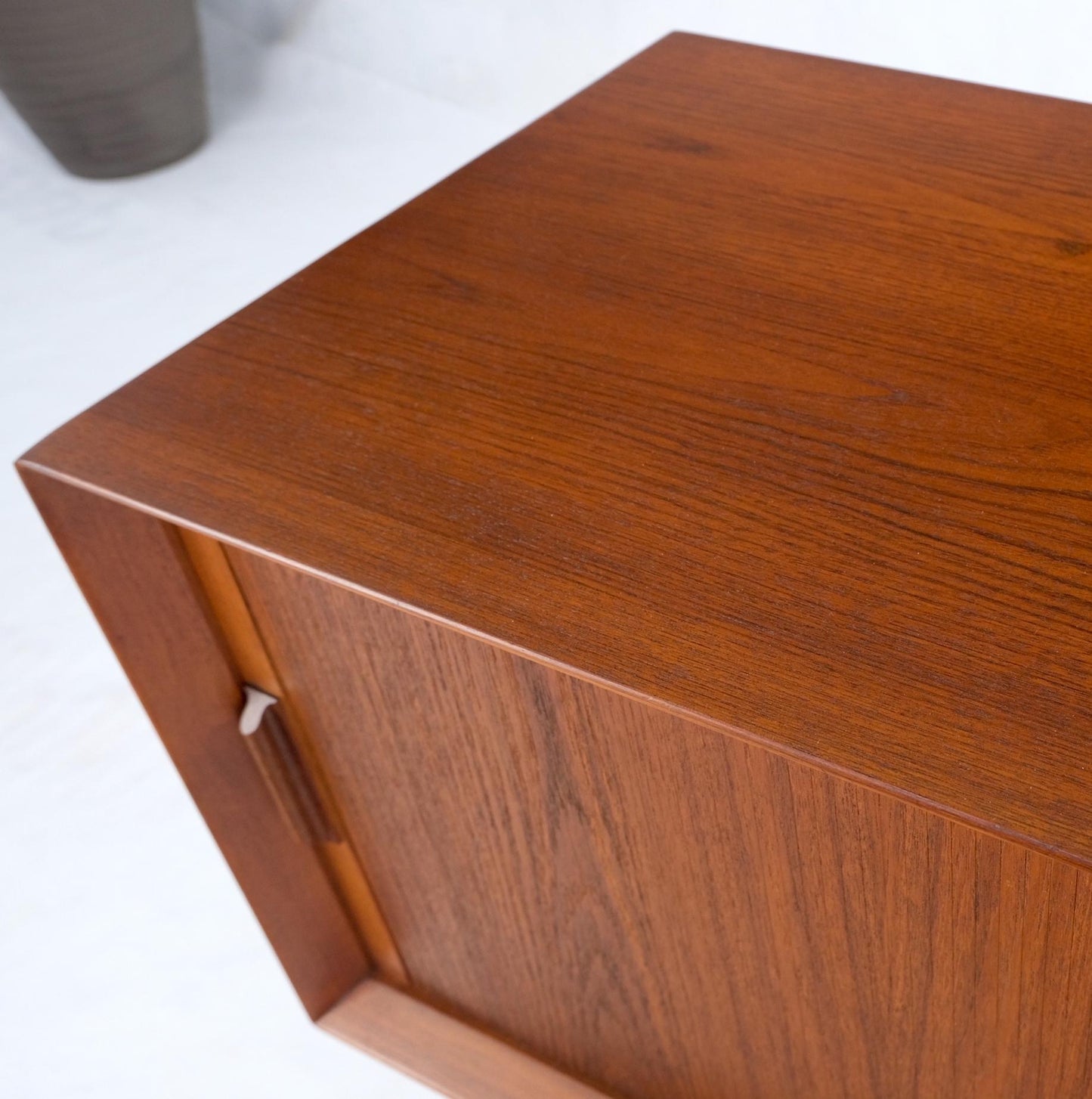 EstablishedLines Danish Mid-Century Modern Tambour Door One Drawer End Table Night Stand Mint!