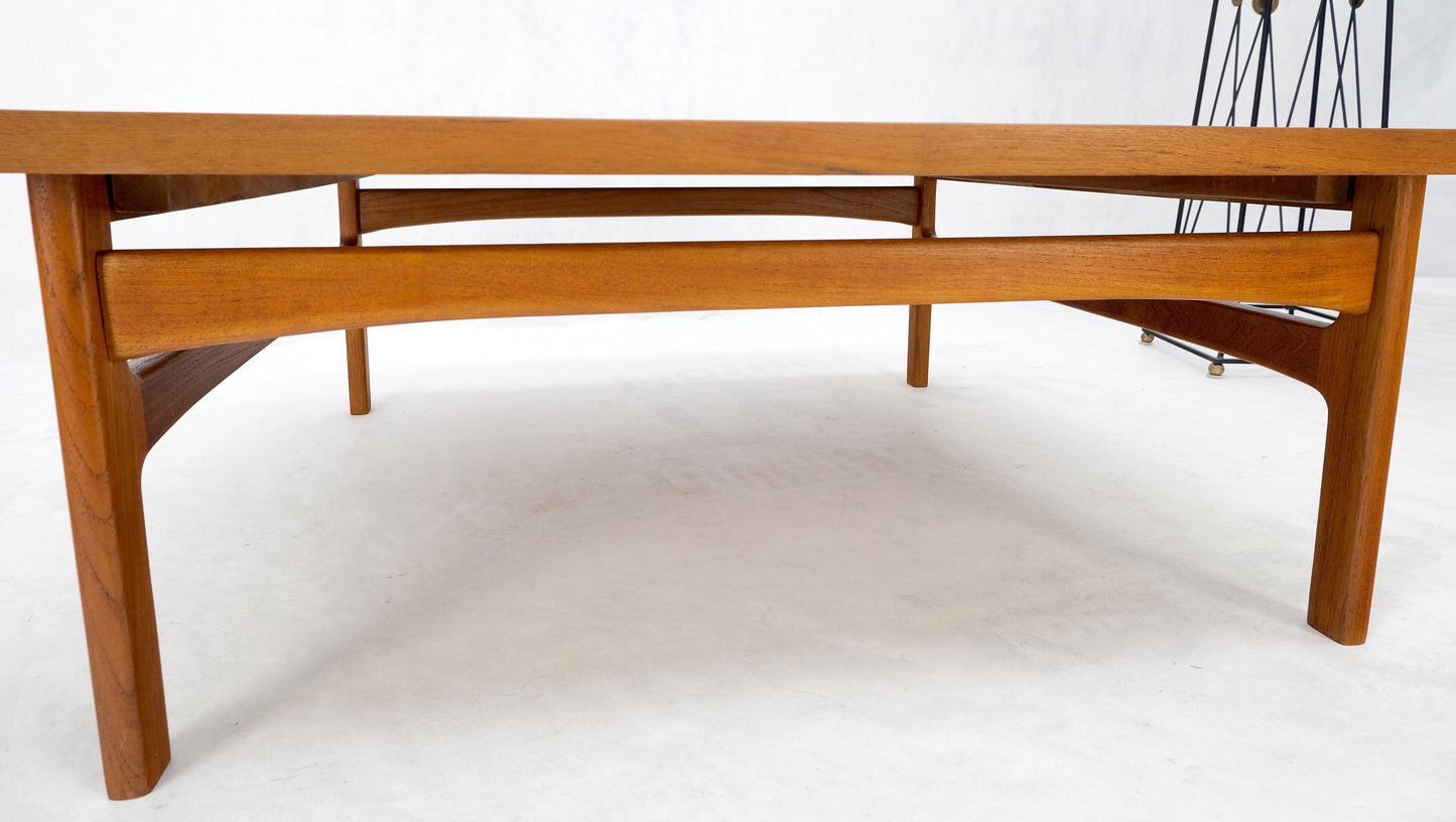 EstablishedLines Rolled Edge Solid Teak Top Square Danish Mid-Century Modern Coffee Table Mint!
