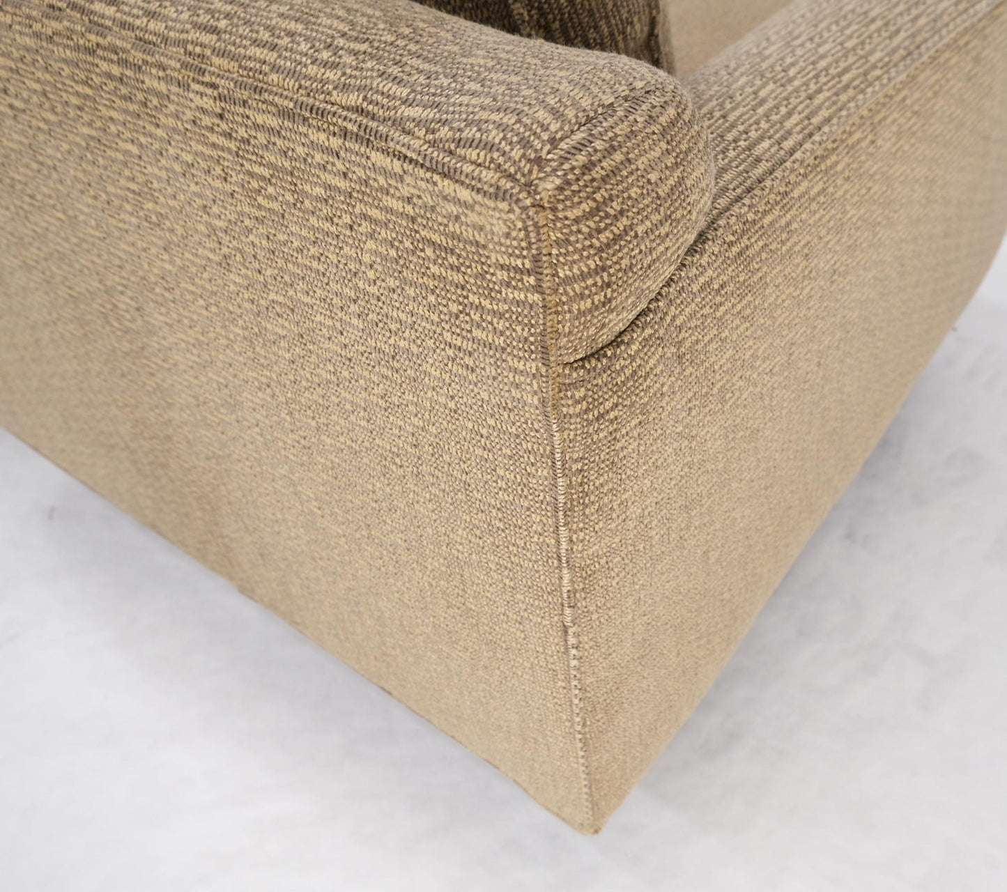 EstablishedLines Pair Deep Seat Oatmeal Fabric Upholstery Contemporary Lounge Chair on Dowel Legs