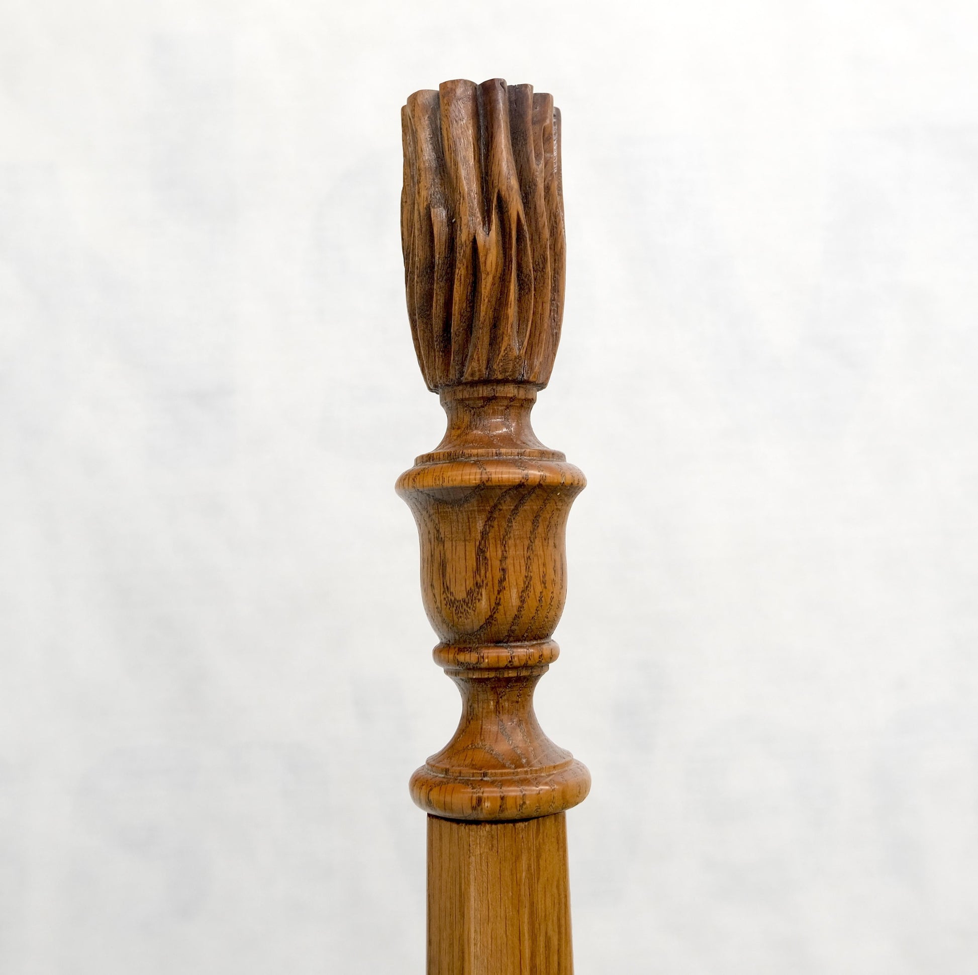 EstablishedLines Baker Queen Size Burl Wood Headboard Poster Bed w/ Finials MINT