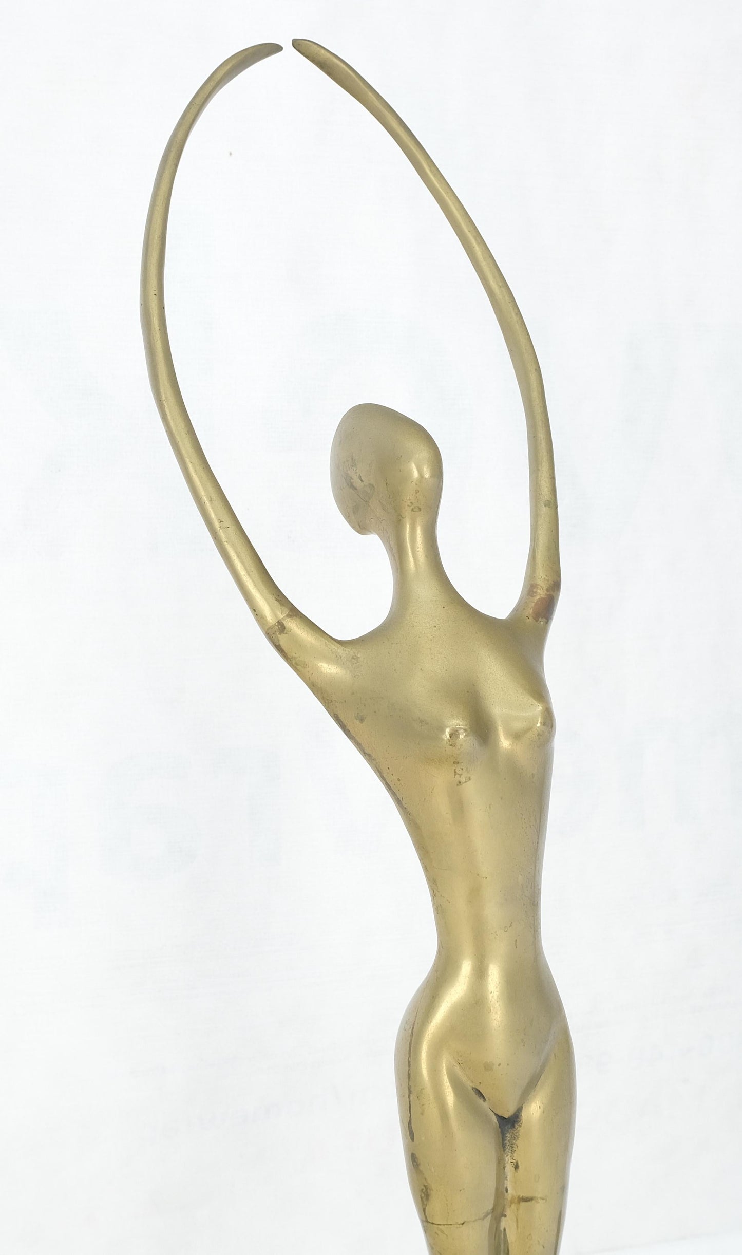 Pair of 3 Foot Tall Solid Brass Ballerina Dancers Sculptures Figurines Statue