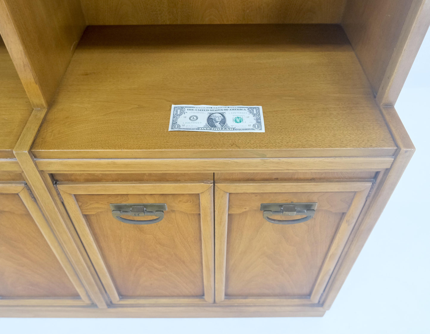 EstablishedLines Fruitwood Drexel Double Bookcase Credenza Mid Century Modern Vintage MINT