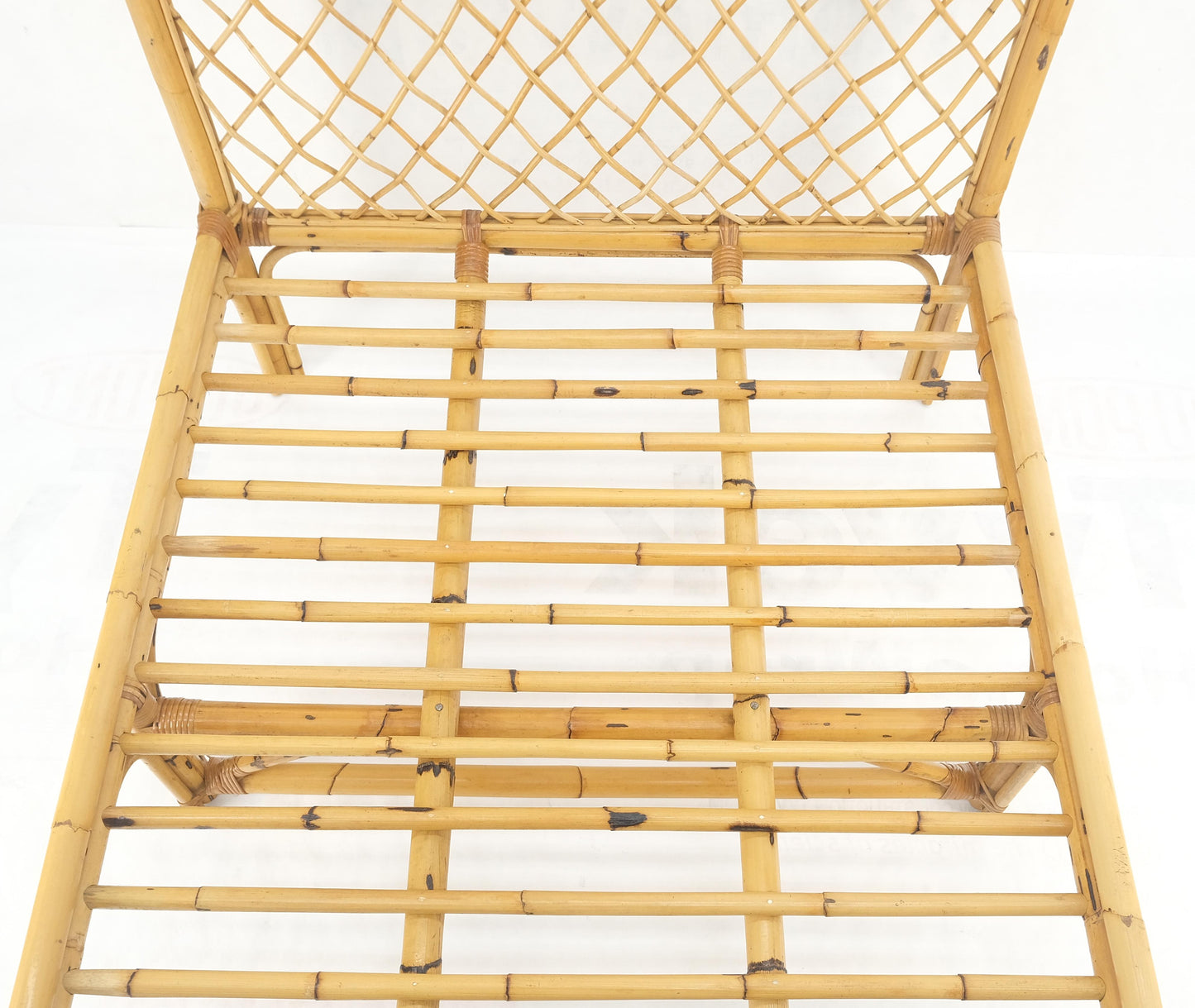 EstablishedLines Vintage 1970s Large Bamboo Chaise Lounge Daybed Frame MINT!