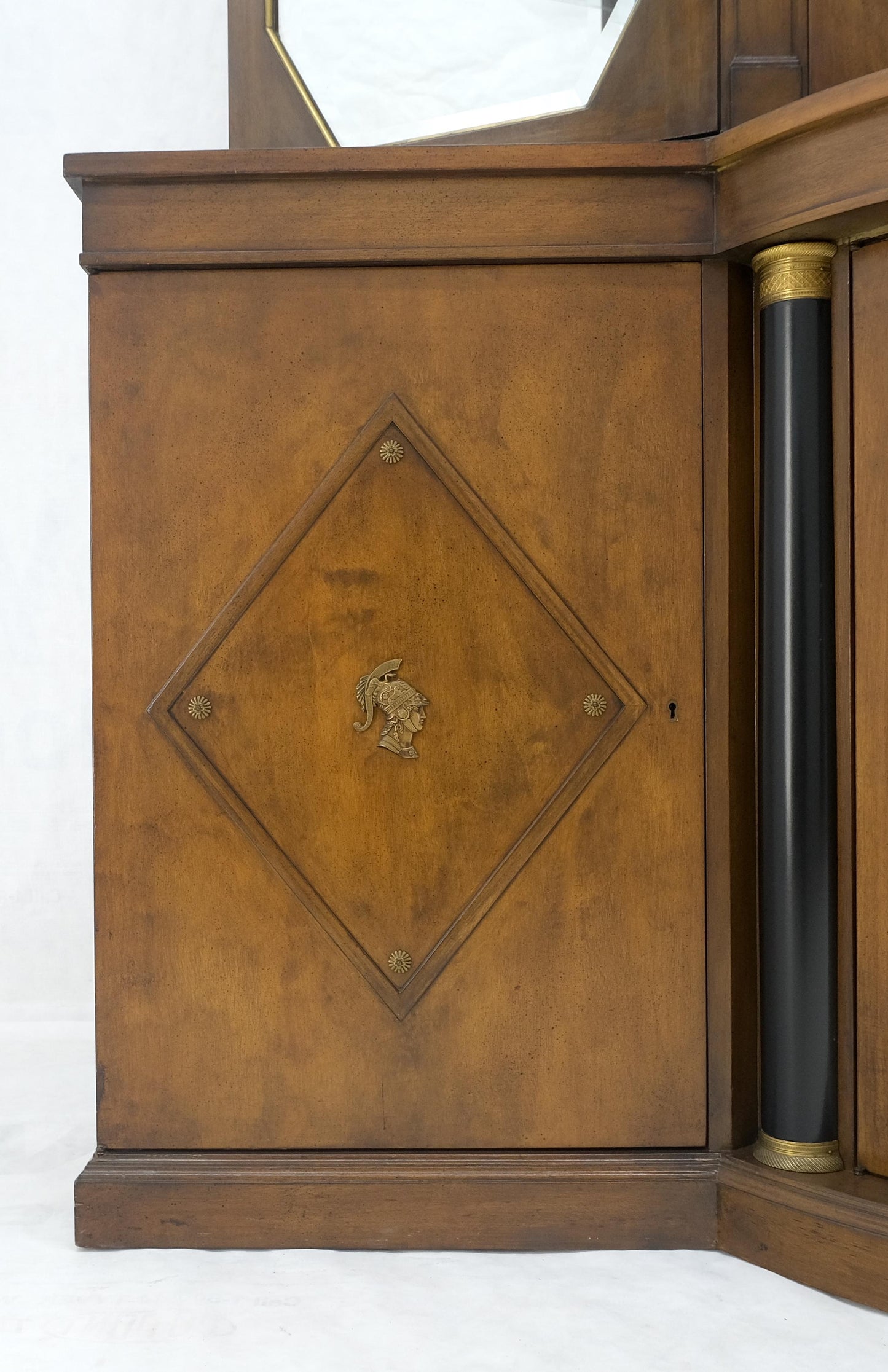 EstablishedLines Grosfeld House Demi Lune Shape Front 2 Part Beveled Glass Doors Breakfront MINT