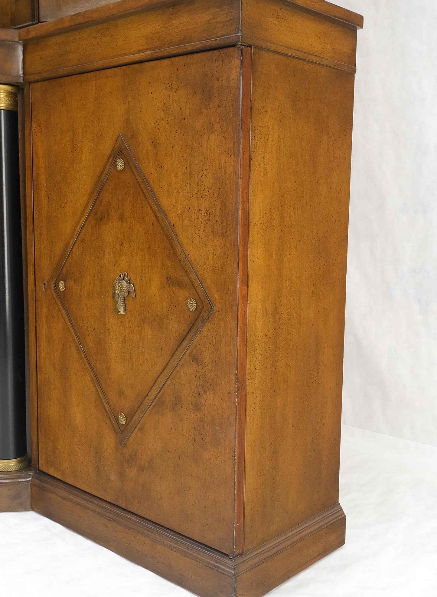 EstablishedLines Grosfeld House Demi Lune Shape Front 2 Part Beveled Glass Doors Breakfront MINT