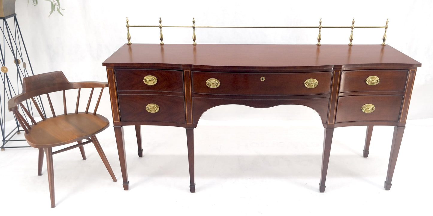 EstablishedLines Kindel Brass Gallery Top 3 Drawers 1 Door Mahogany Federal Style Sideboard MINT