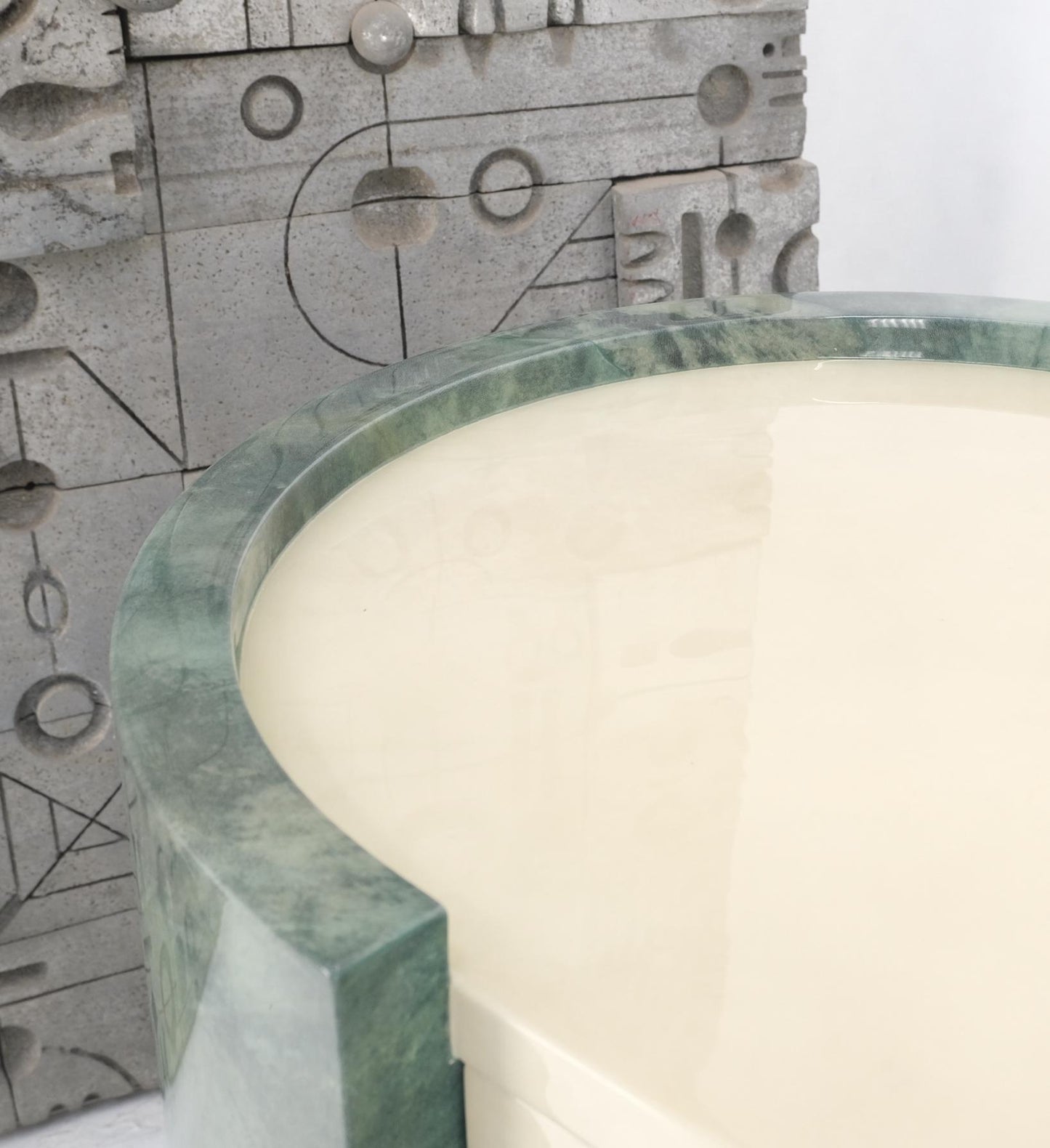 EstablishedLines Two Part Side by Side Racetrack Buffed Lacquered Goatskin Dresser Credenza Mint!