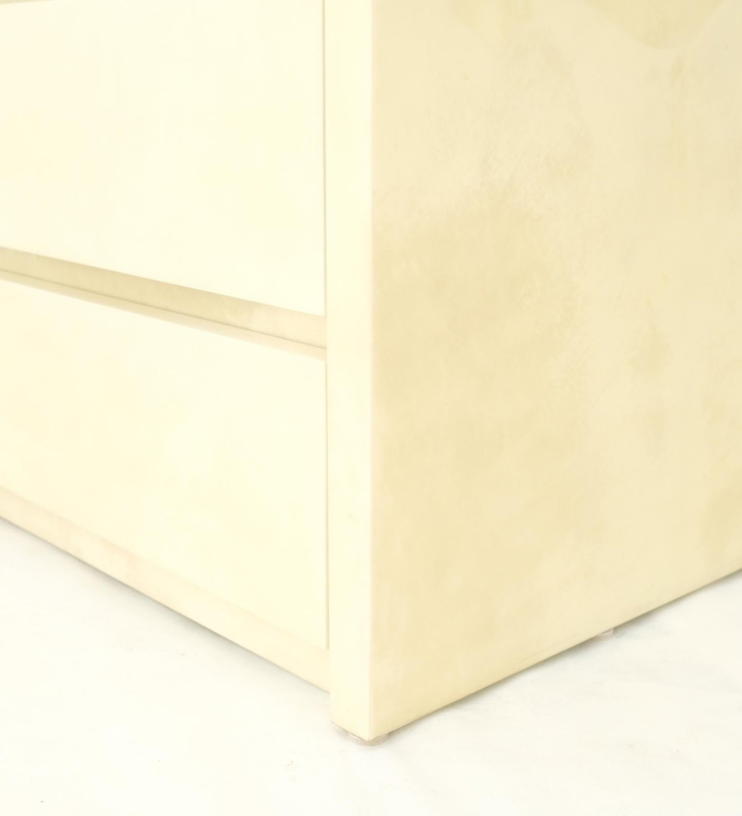 EstablishedLines Two Part Side by Side Racetrack Buffed Lacquered Goatskin Dresser Credenza Mint!