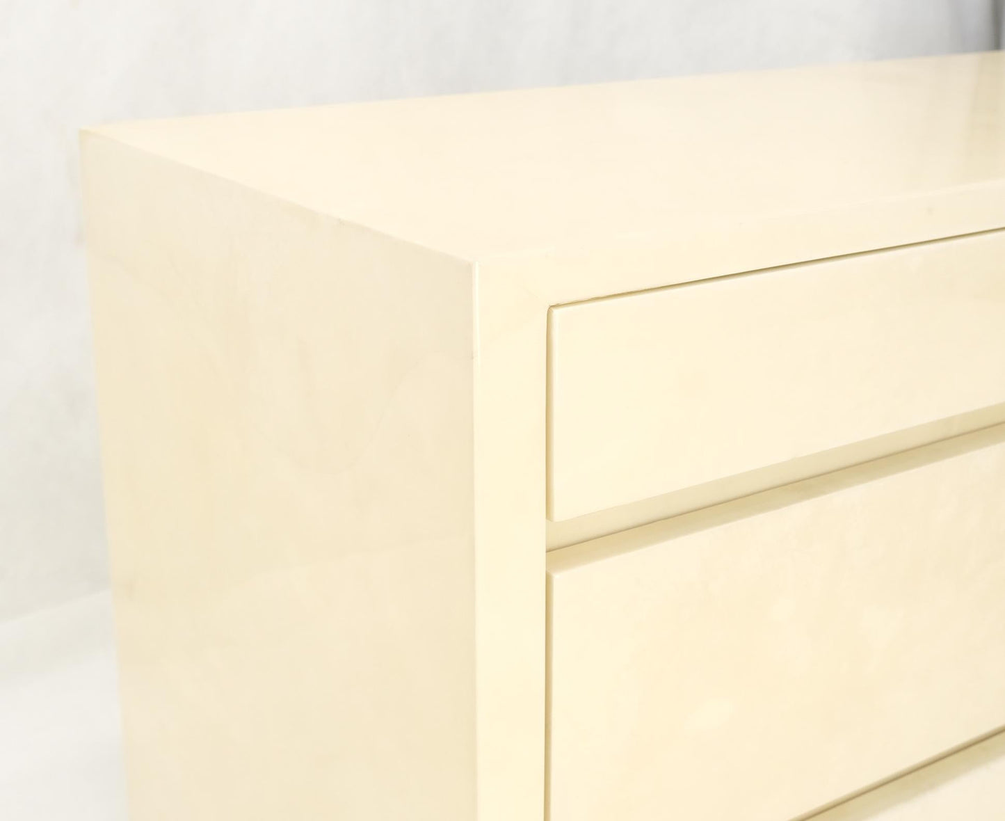 EstablishedLines Two Part Side by Side Racetrack Buffed Lacquered Goatskin Dresser Credenza Mint!